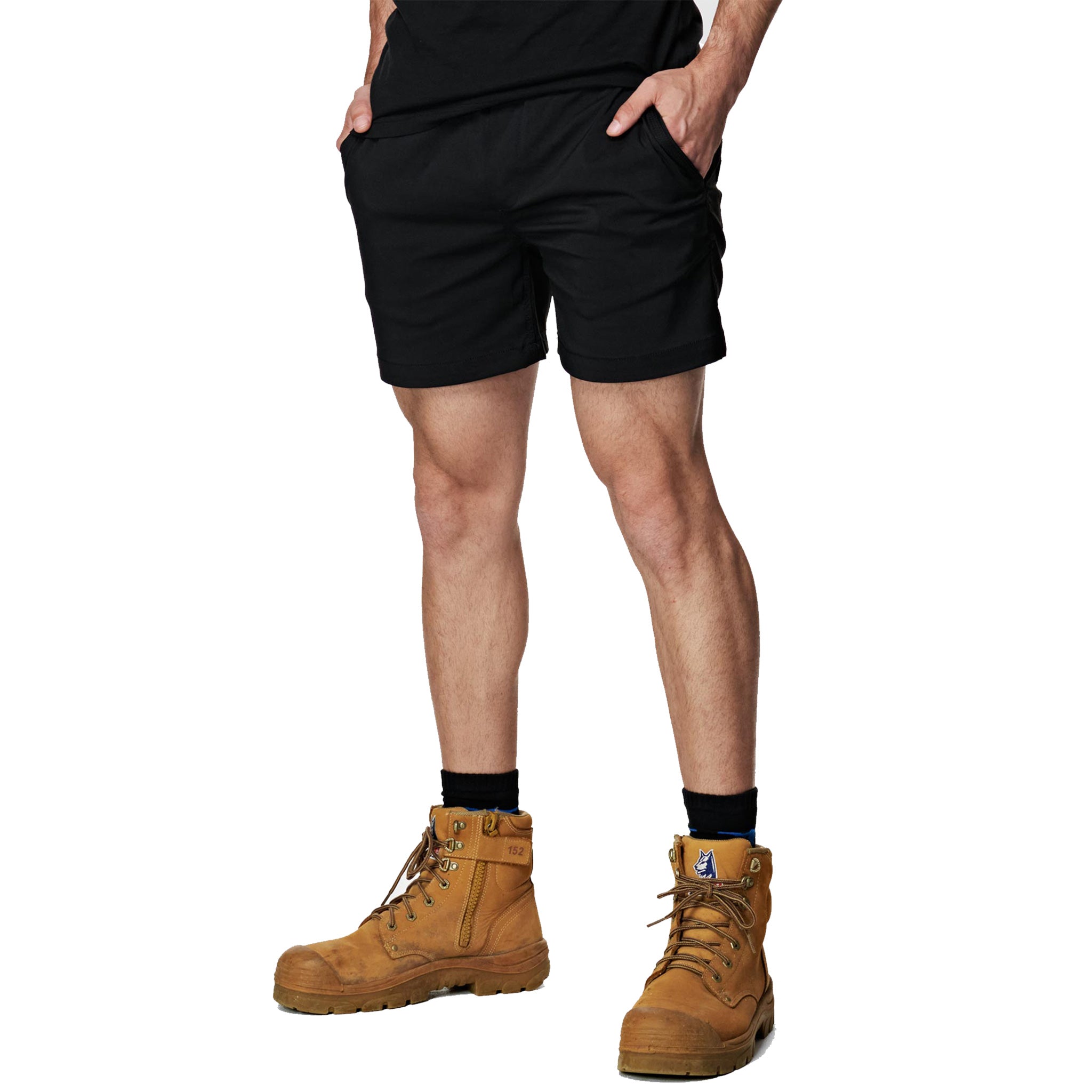 elwd elastic light short in black