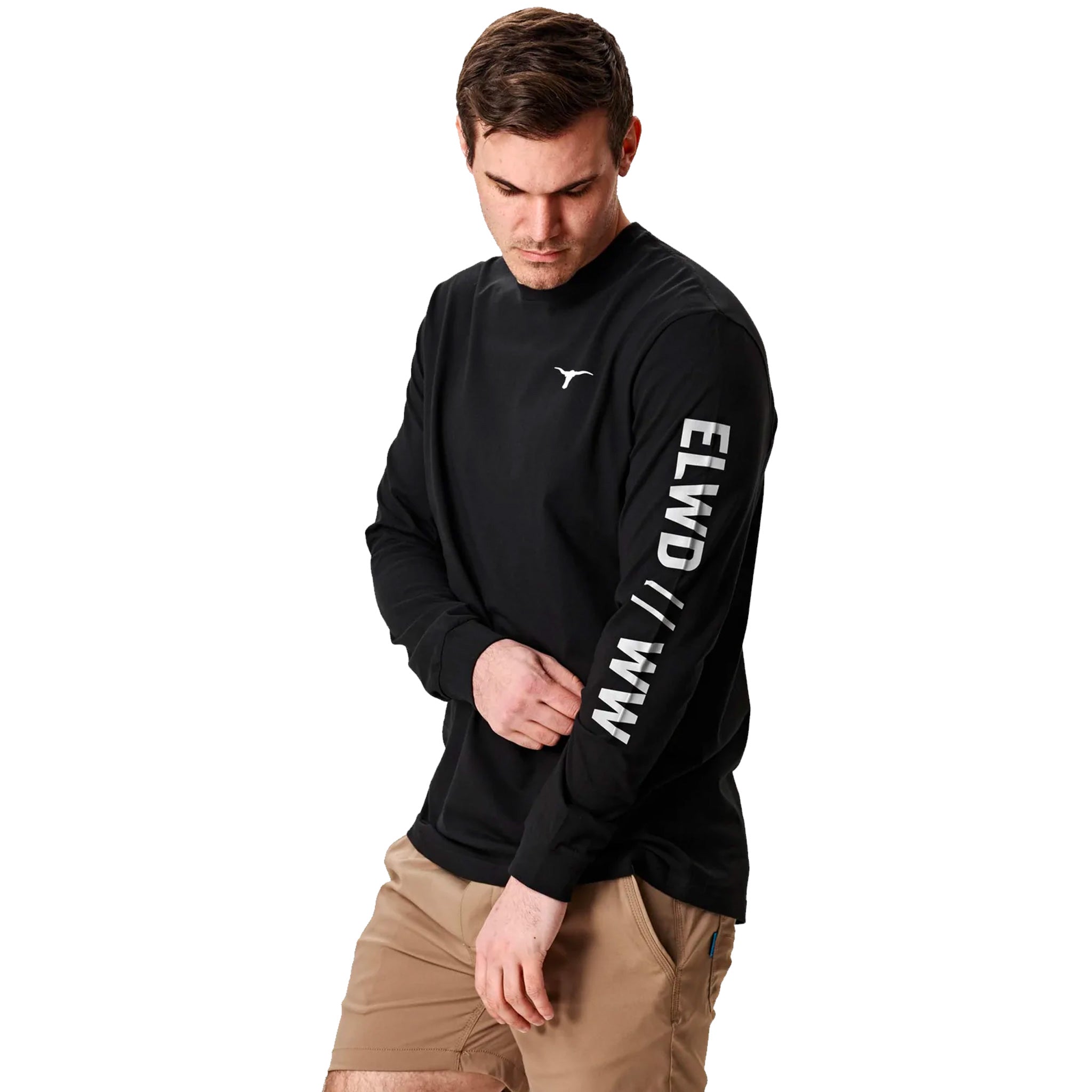 elwd long sleeve tee in black