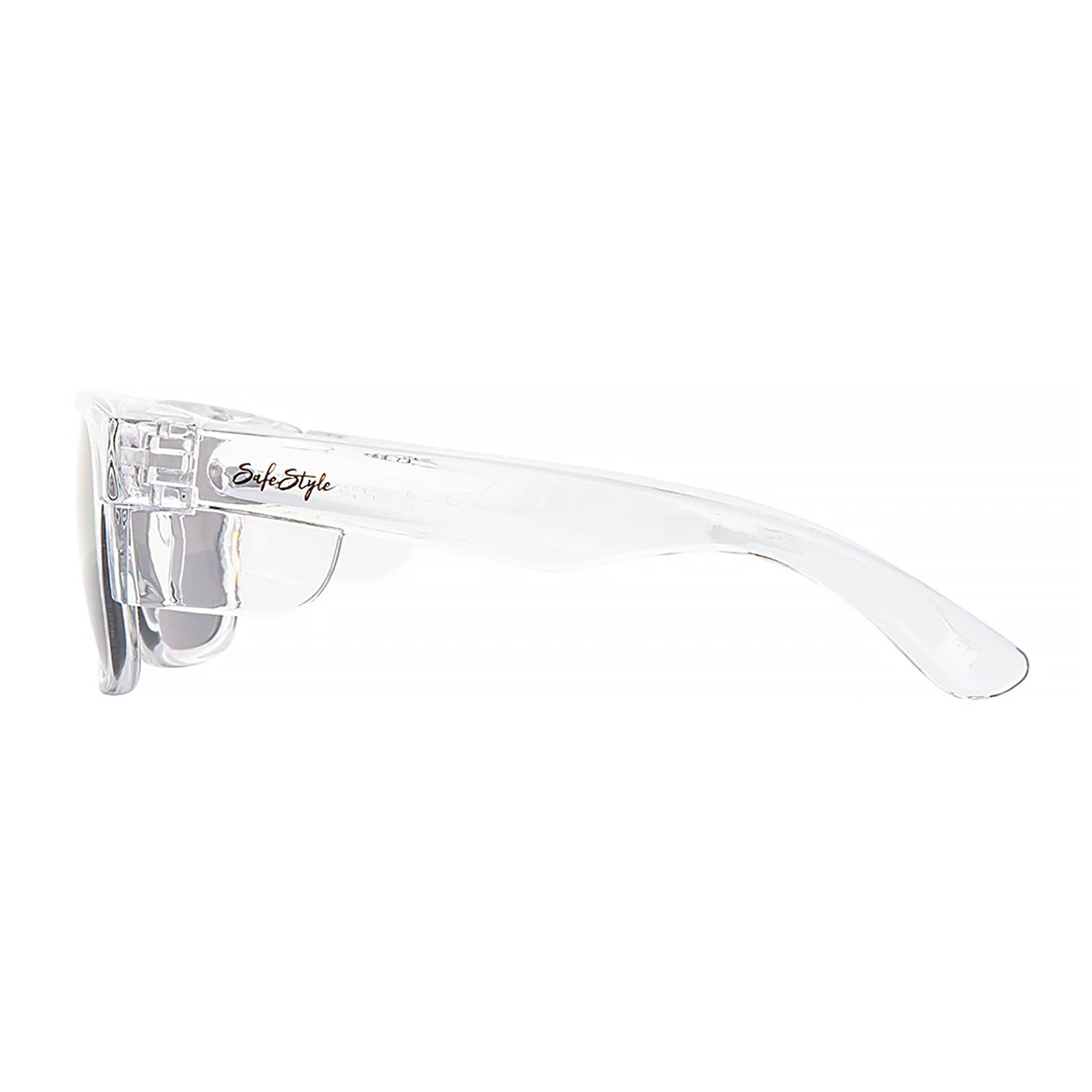 safe style fusions clear frame glasses with polarised lens