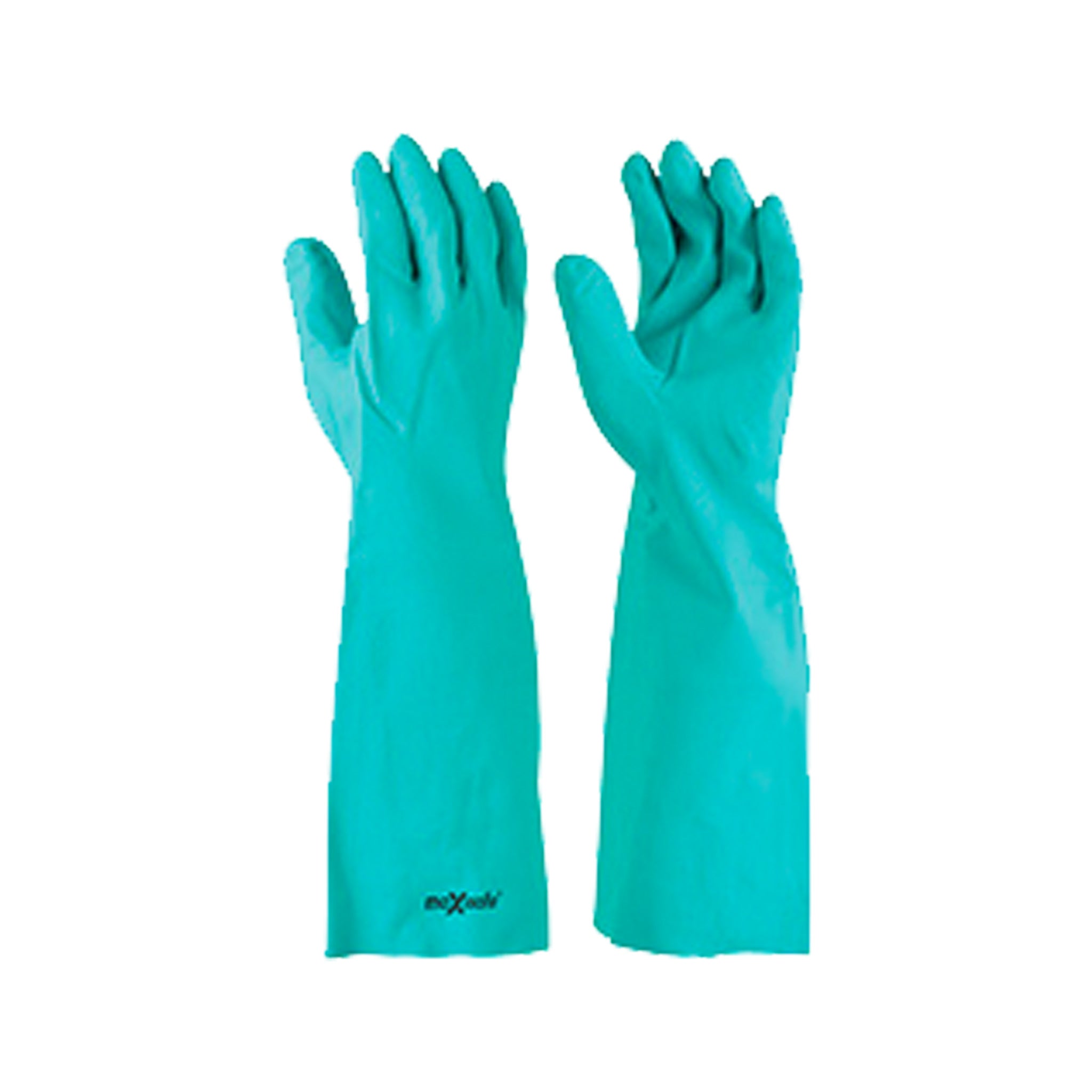 green nitrile chemical glove in size 45cm