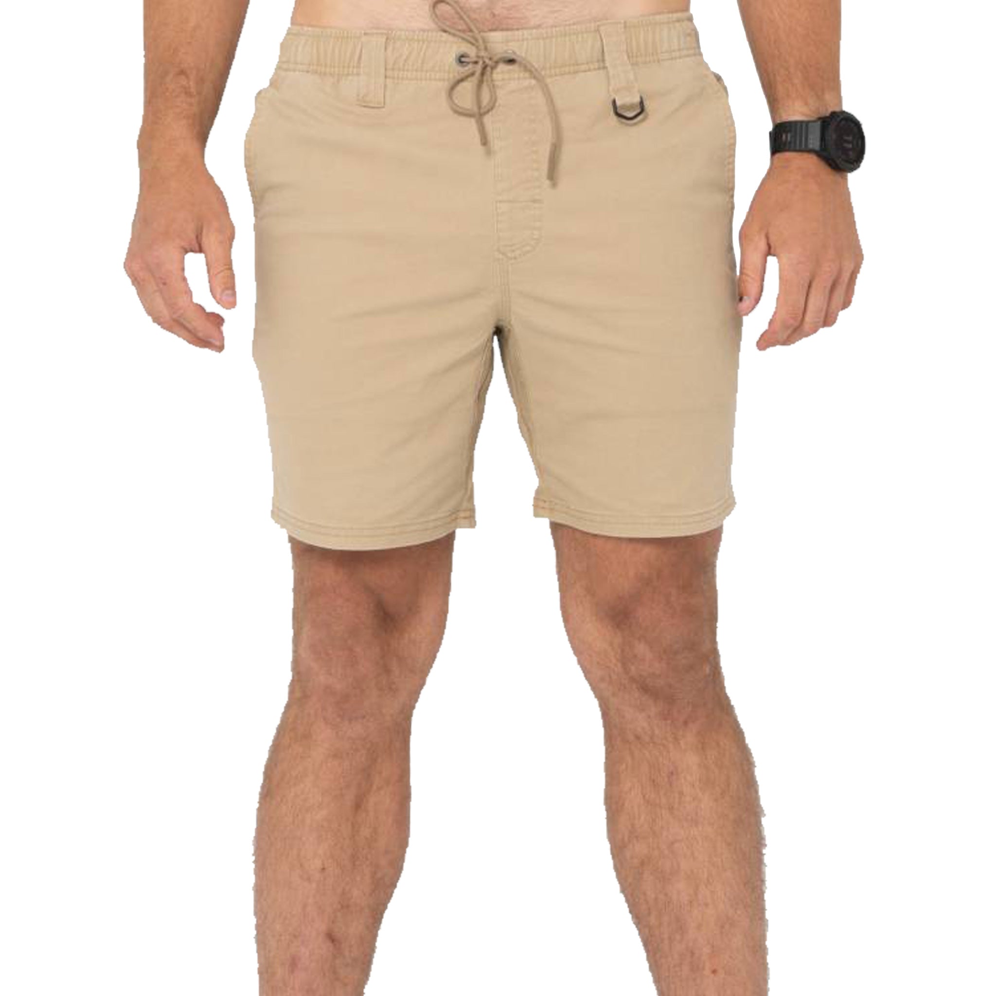 rusty heavy lifts 17 elastic short in khaki