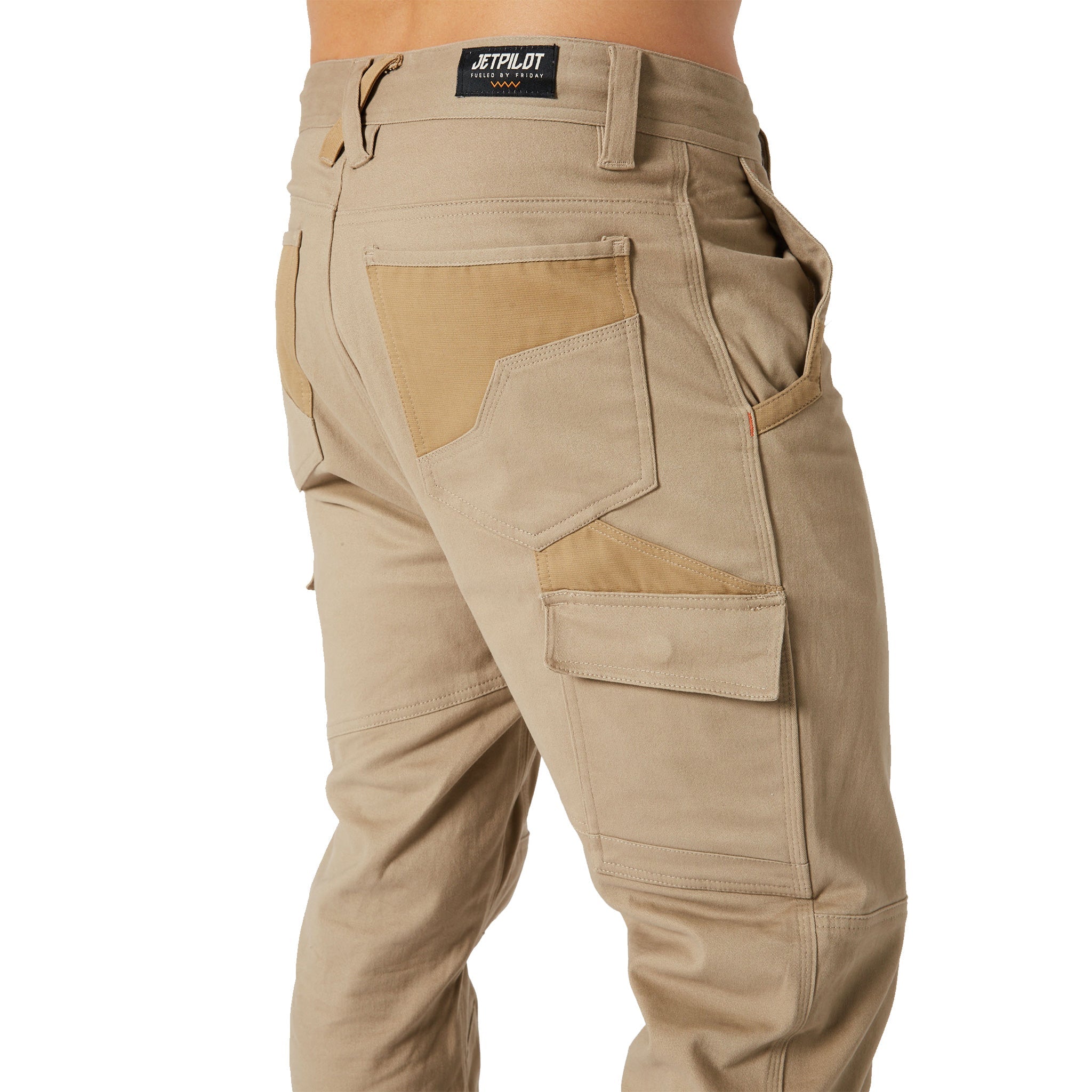 jet pilot fueled utility pant in khaki