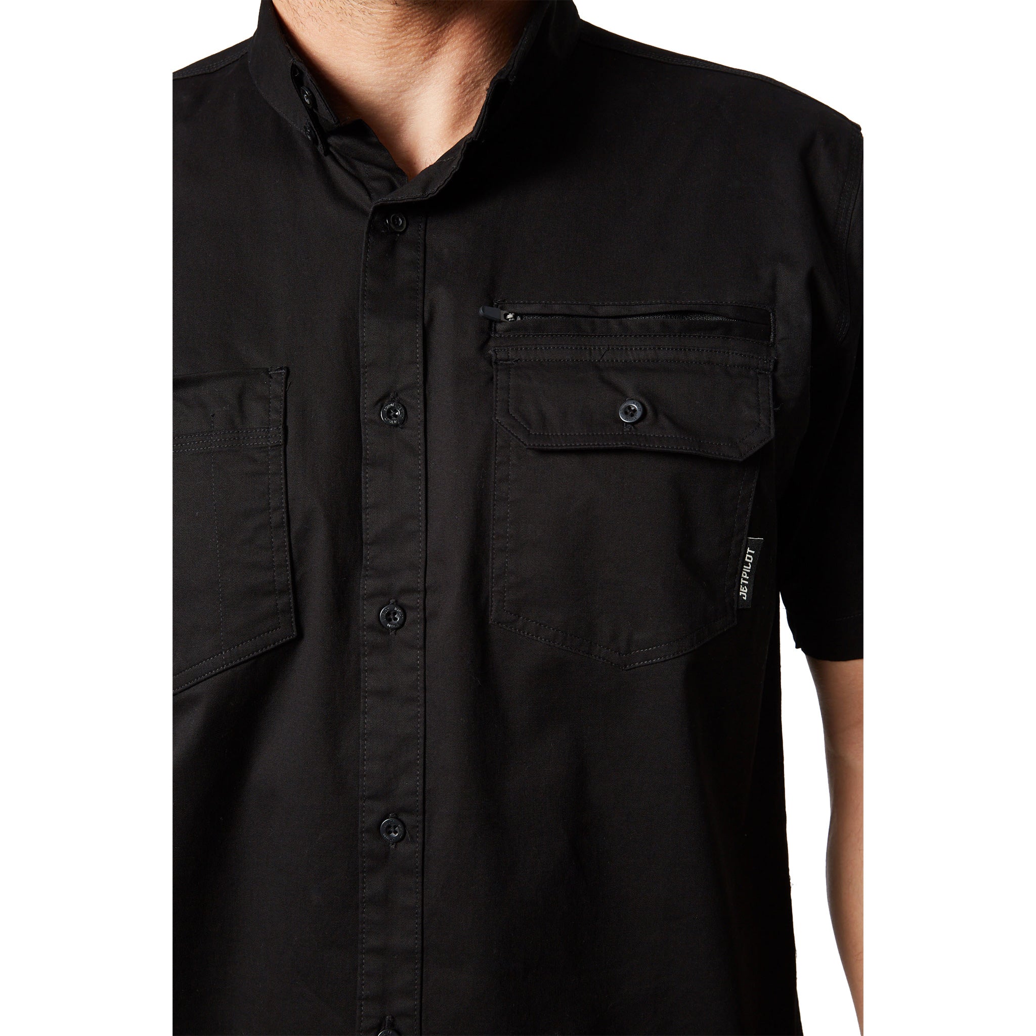 jet pilot fueled short sleeve shirt in black