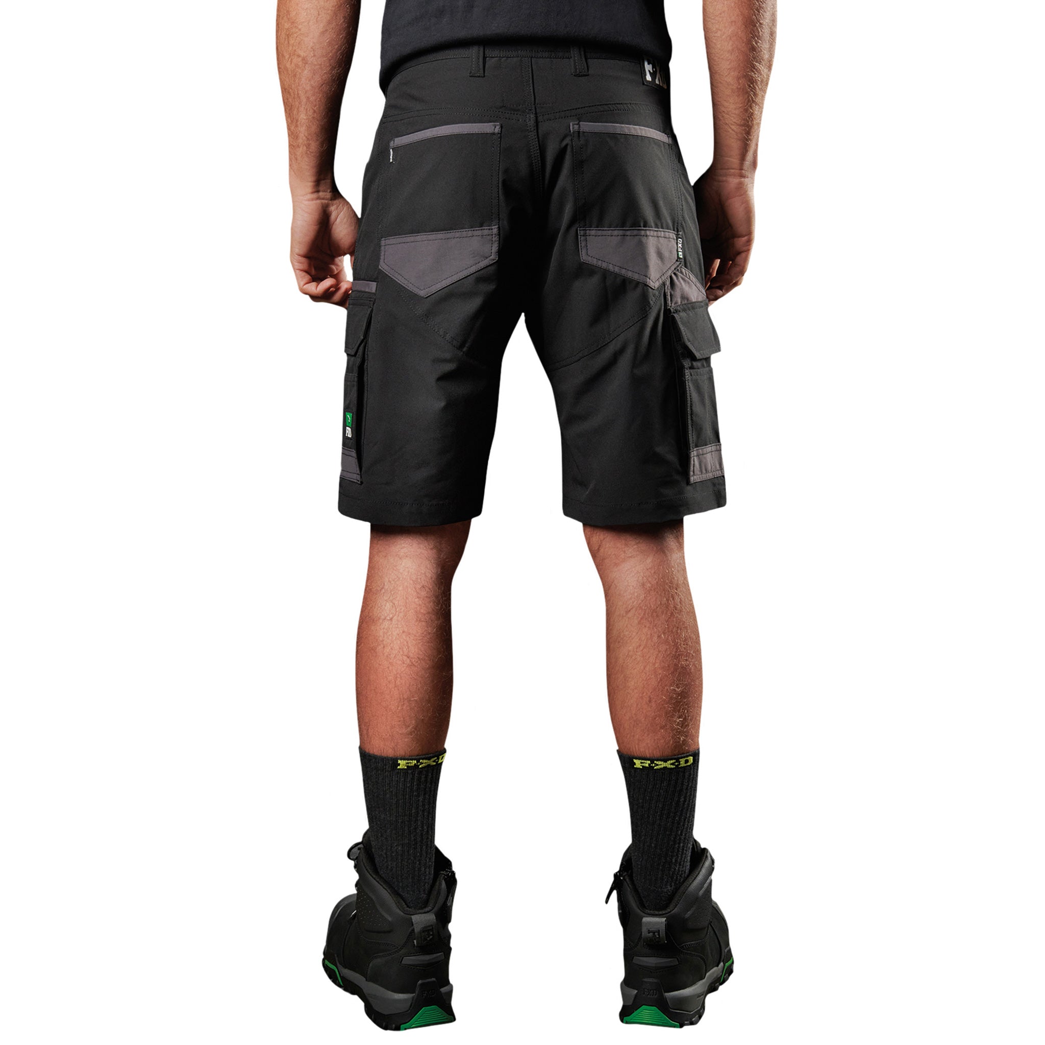 fxd lightweight stretch work shorts in black