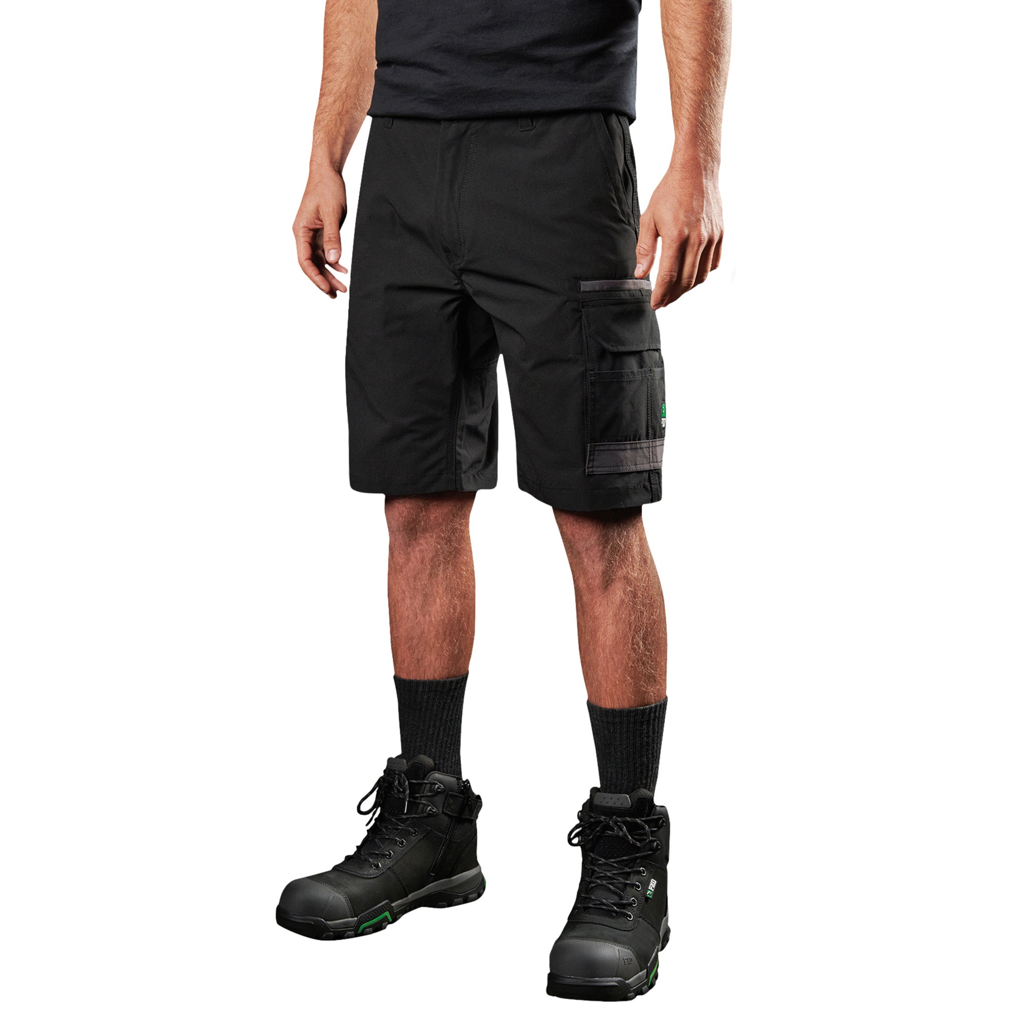 fxd lightweight stretch work shorts in black