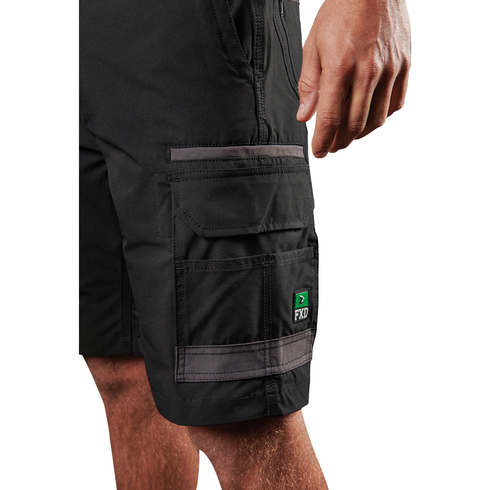 fxd lightweight stretch work shorts in black