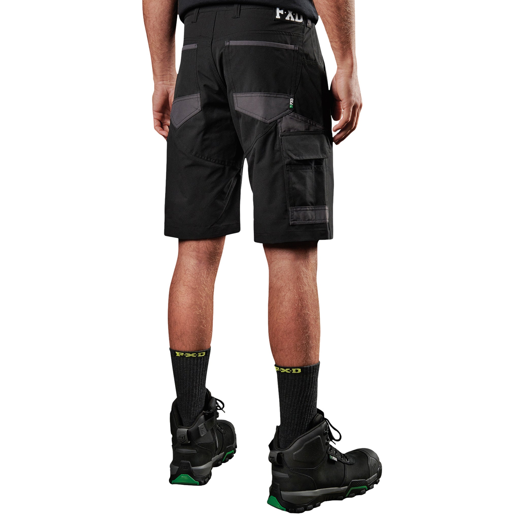 fxd lightweight stretch work shorts in black