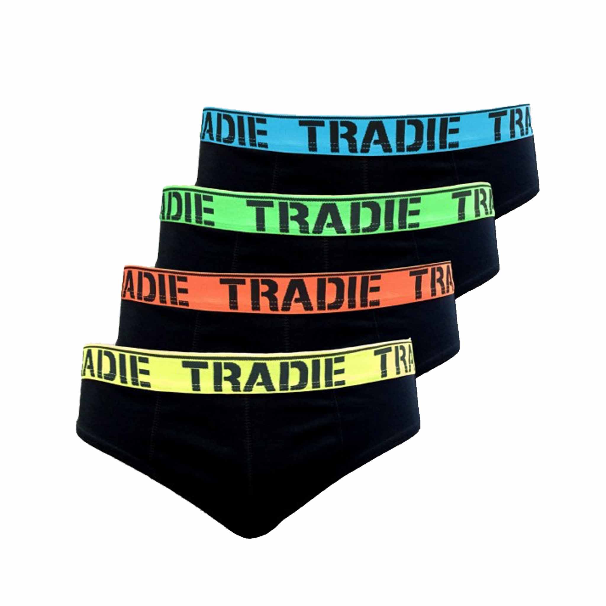 4 pack of tradie mens brief in black