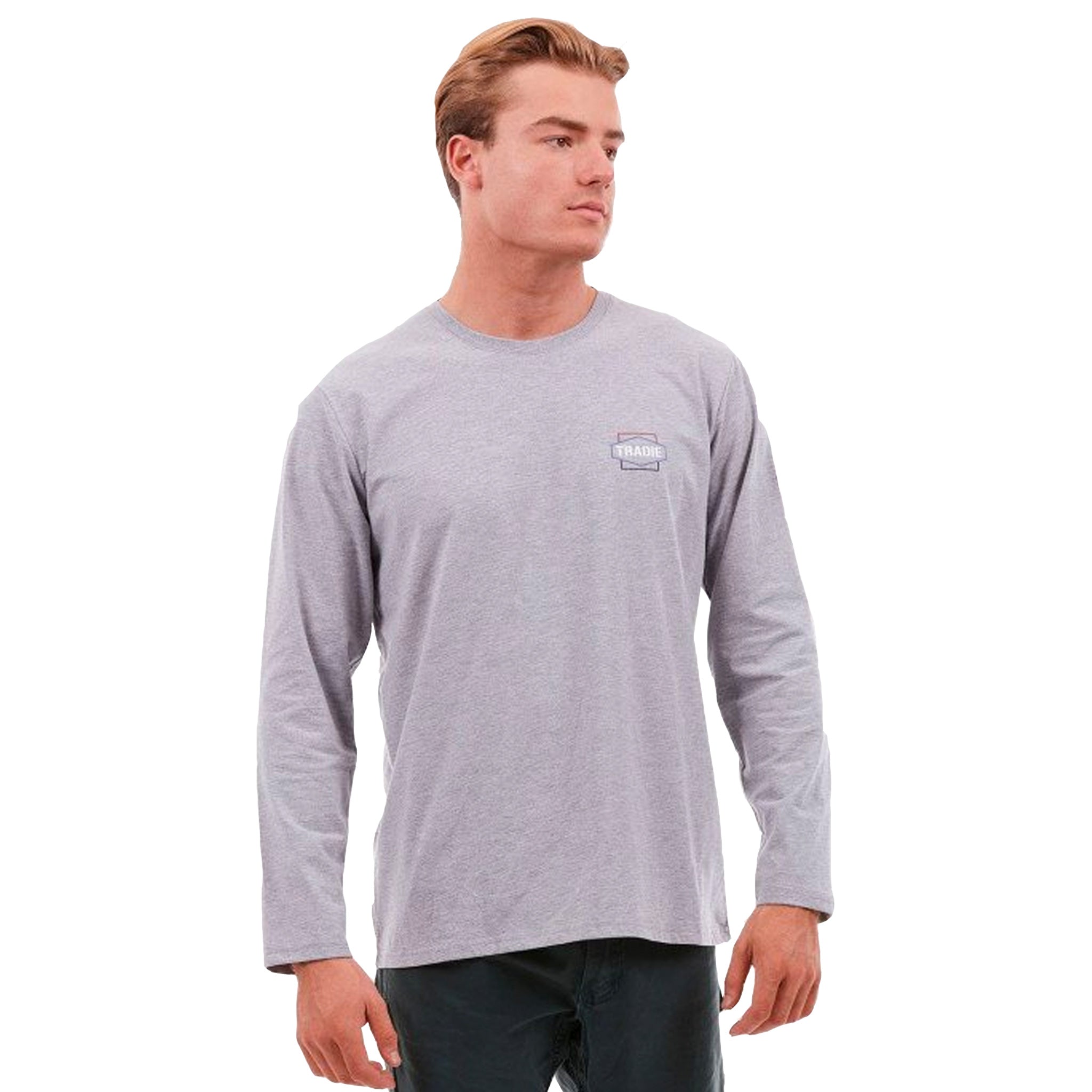 tradie smith long sleeve tee in grey