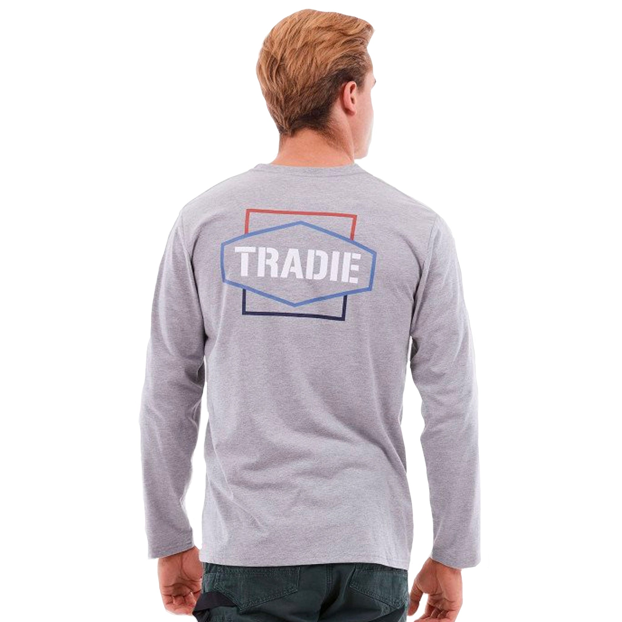 tradie smith long sleeve tee in grey