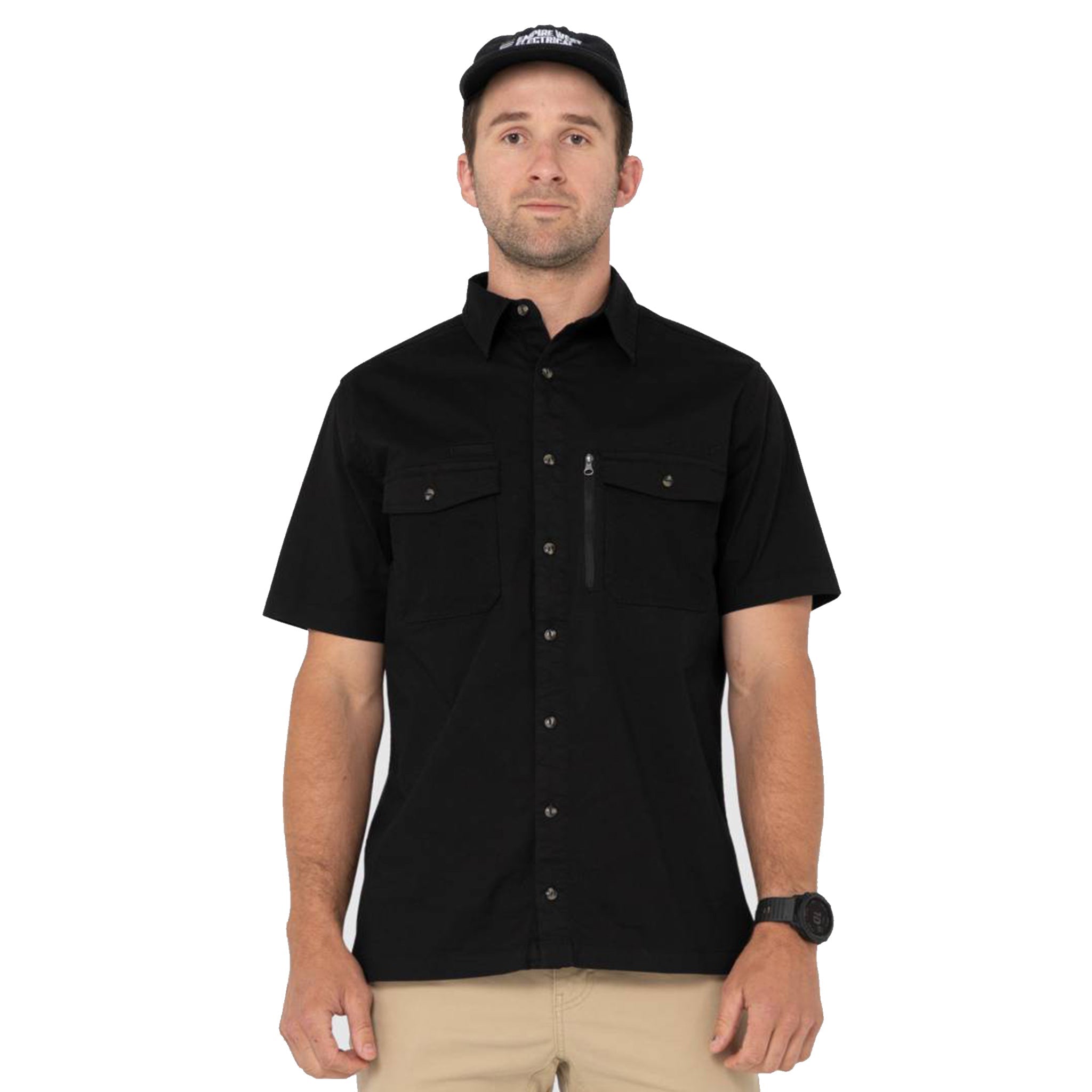 rusty pressure short sleeve shirt in black