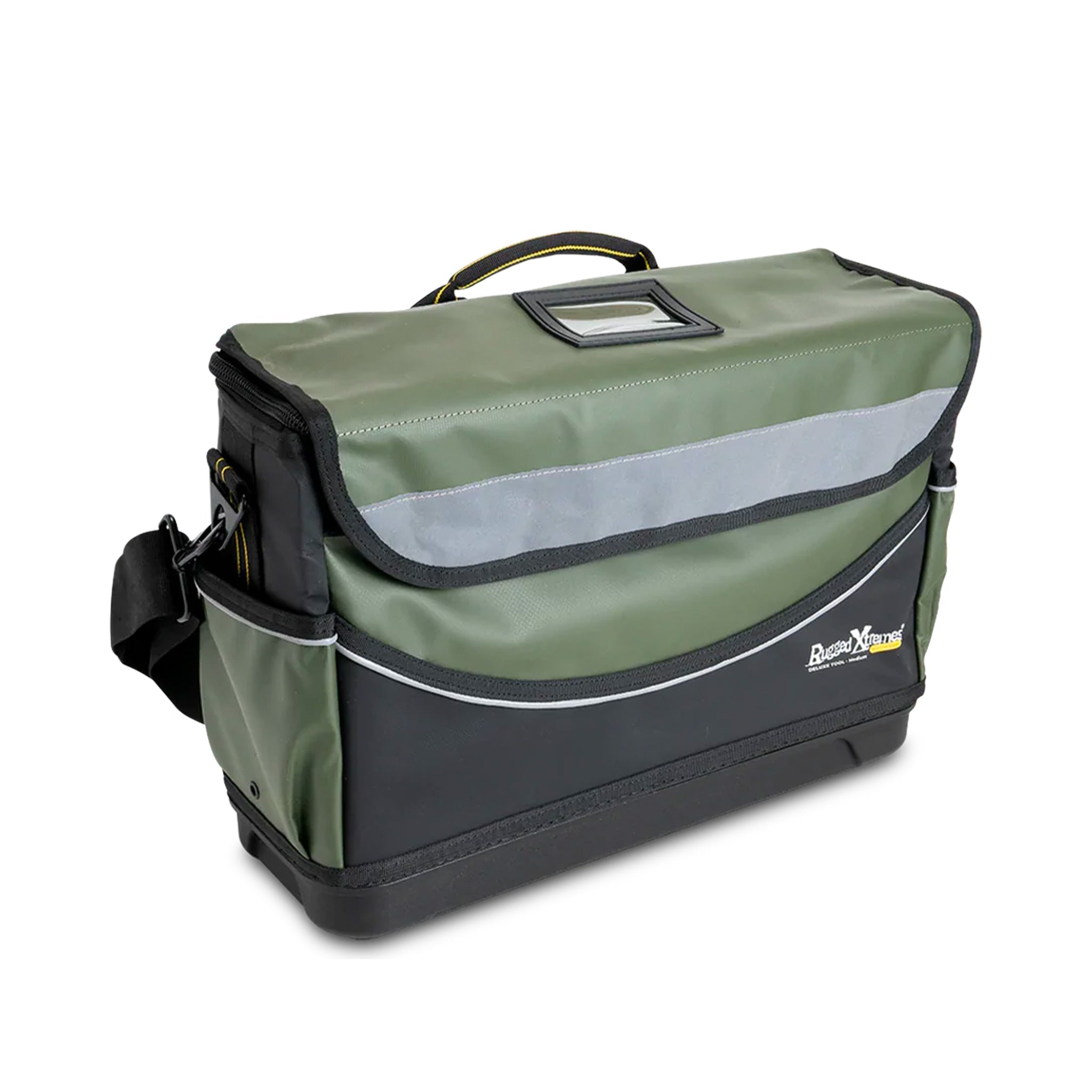 rugged xtremes deluxe green medium pvc tool bag 