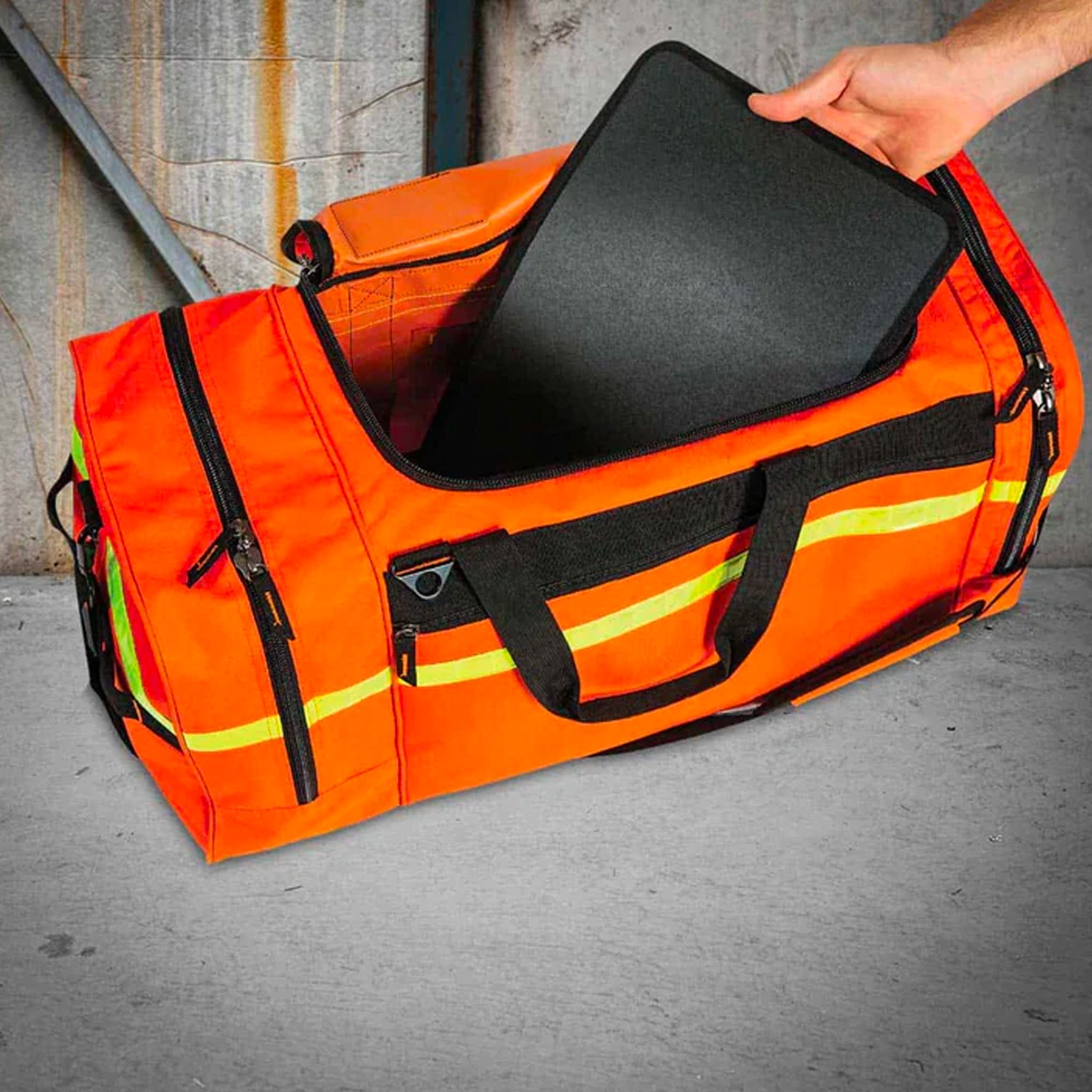 rugged xtremes hi vis orange ppe canvas kit bag