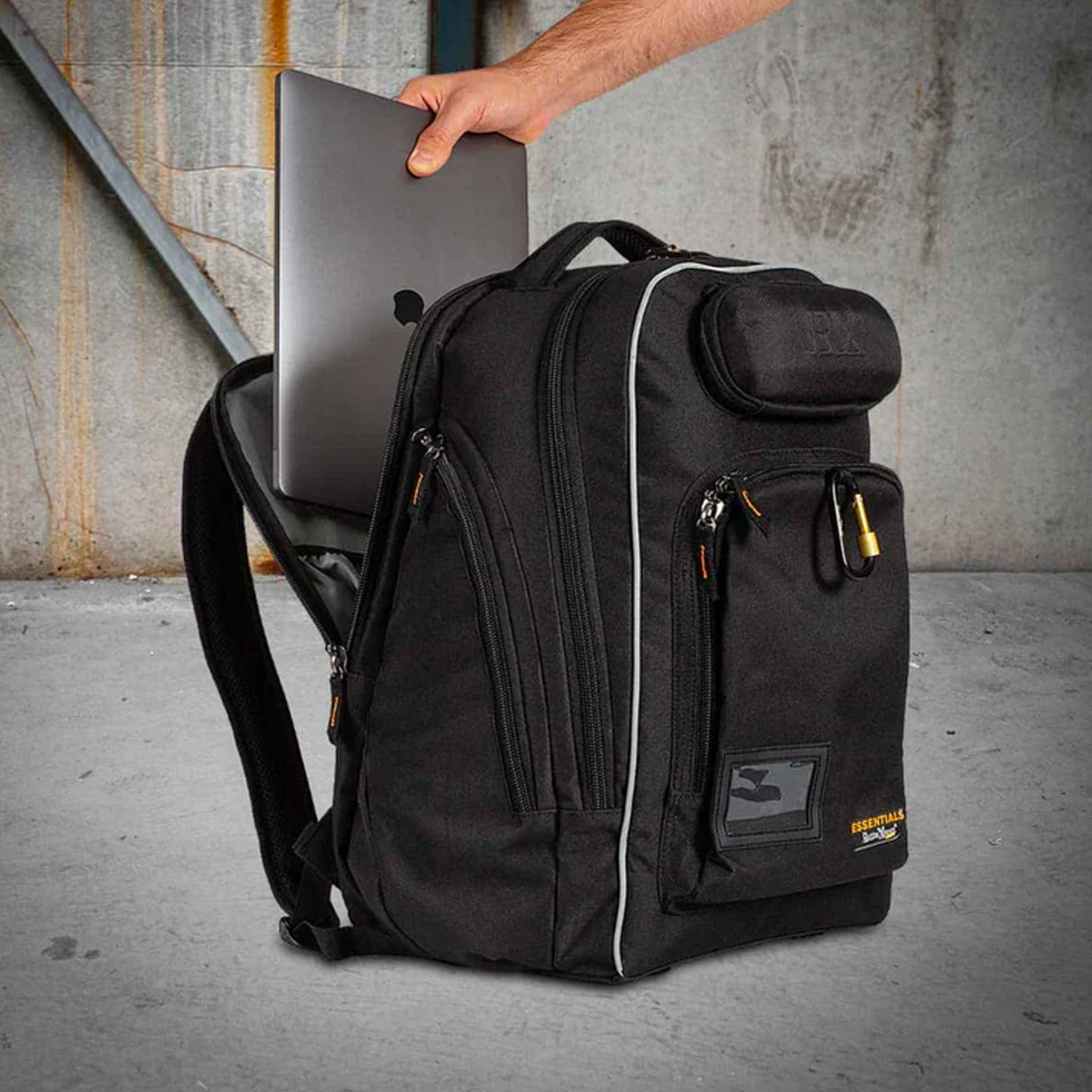 rugged xtremes canvas laptop black backpack in 45 litres