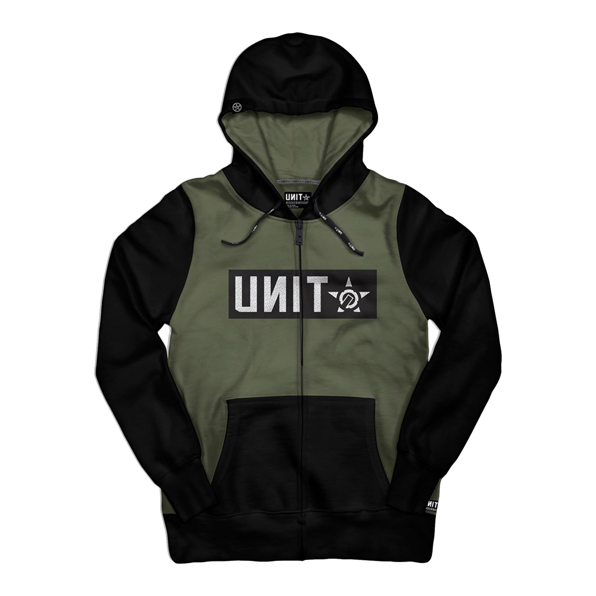 unit workwear shelter hoodie in military