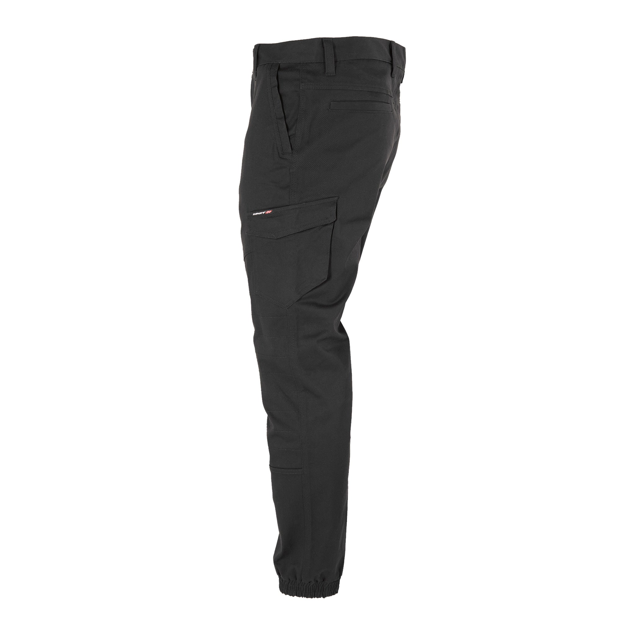 unit workwear surge cuffed work pant in black