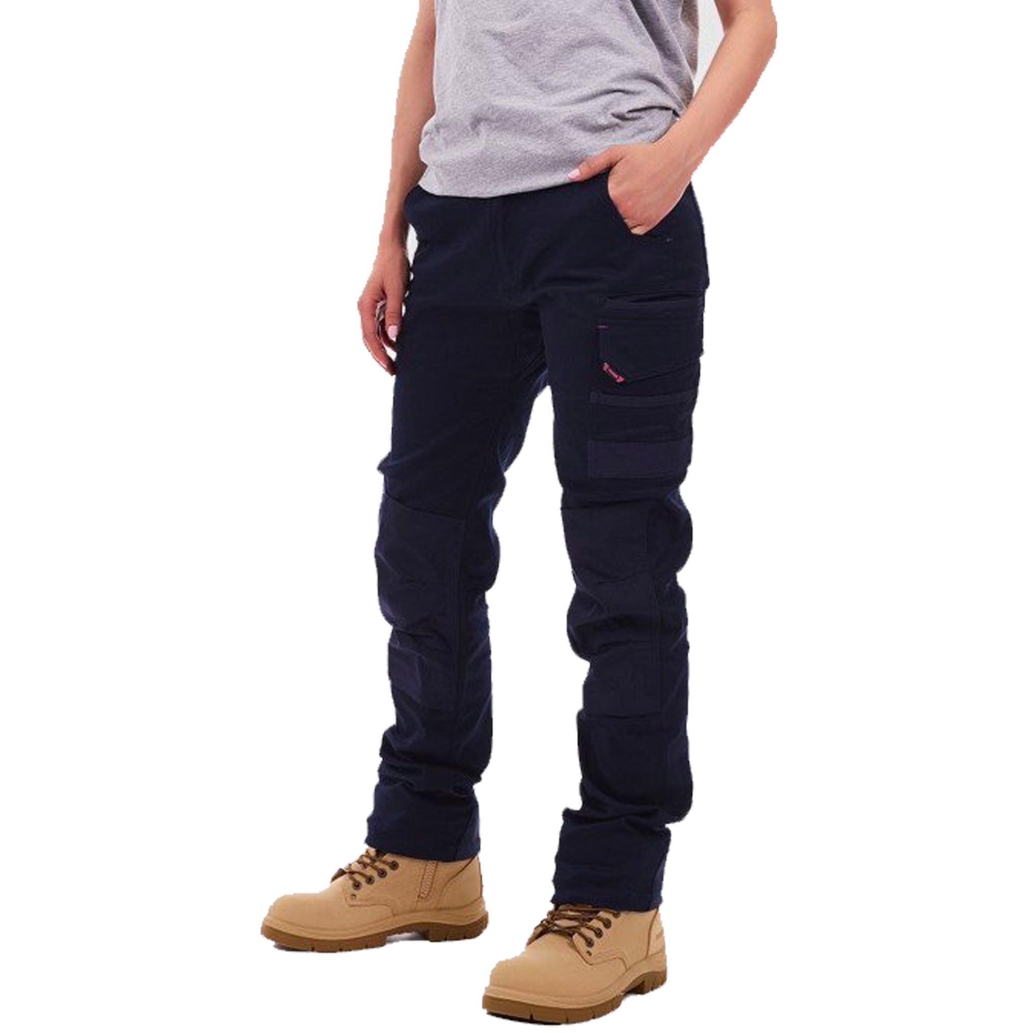 tradie ladies flex cargo pant in navy