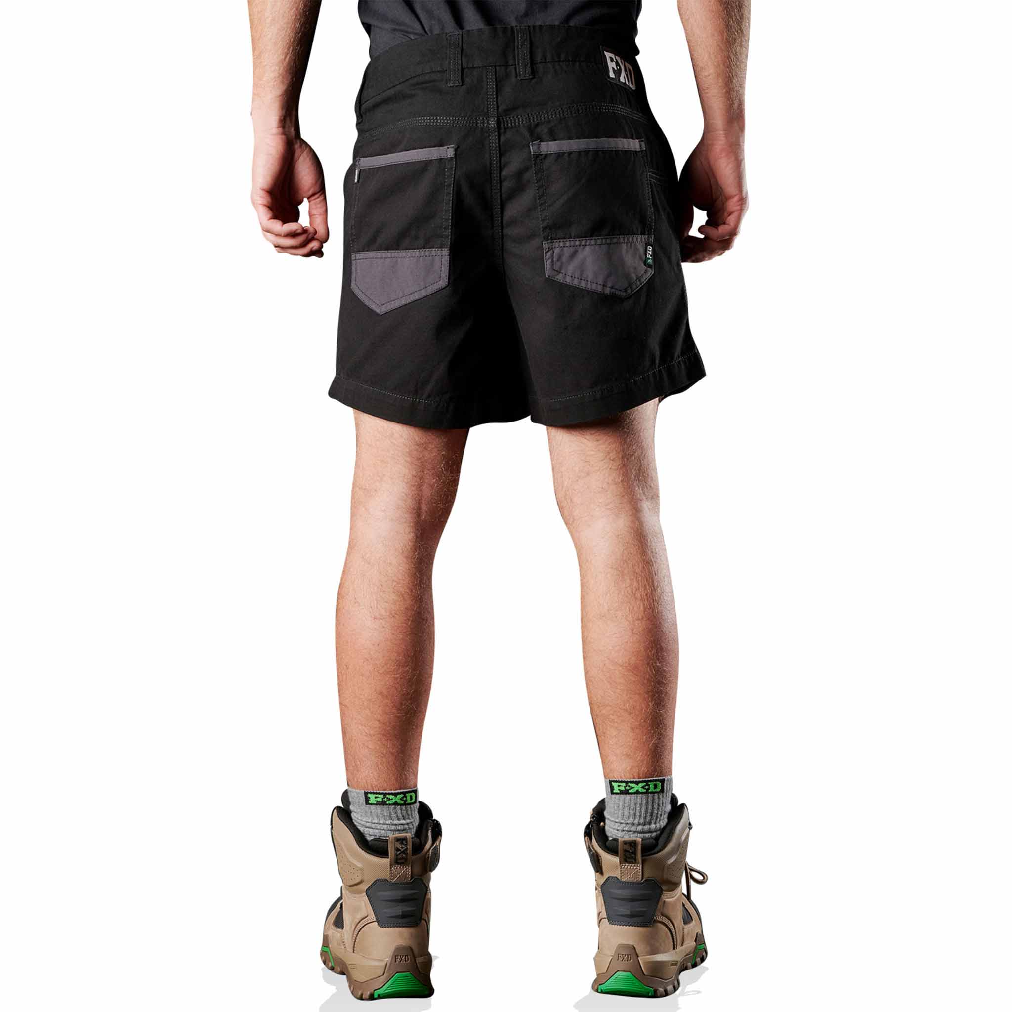 fxd cotton twill work short shorts in black