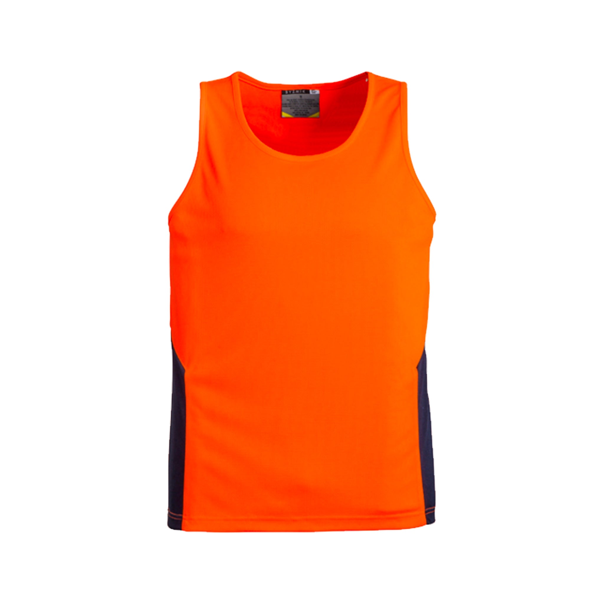 orange navy unisex hi vis squad singlet