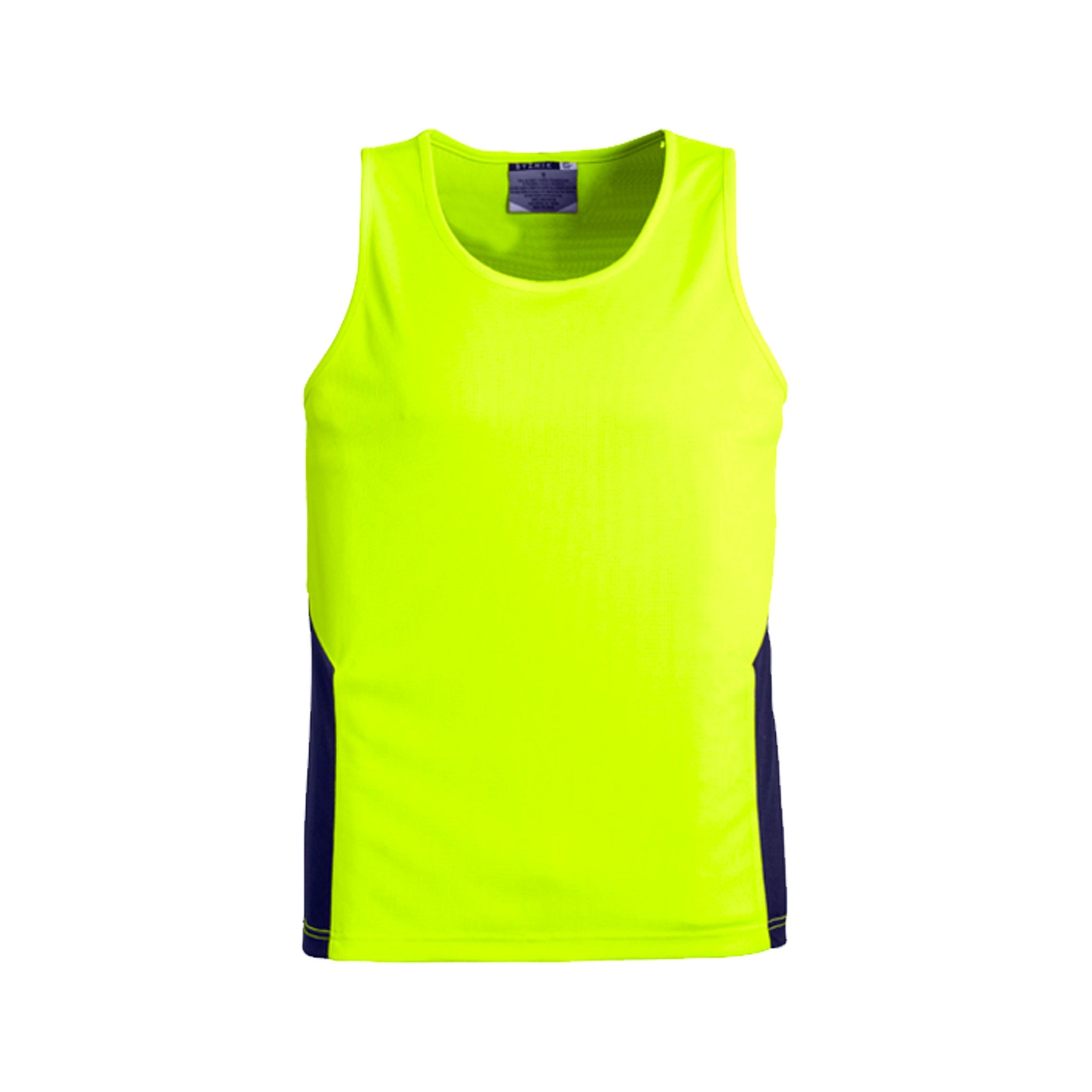 yellow navy unisex hi vis squad singlet