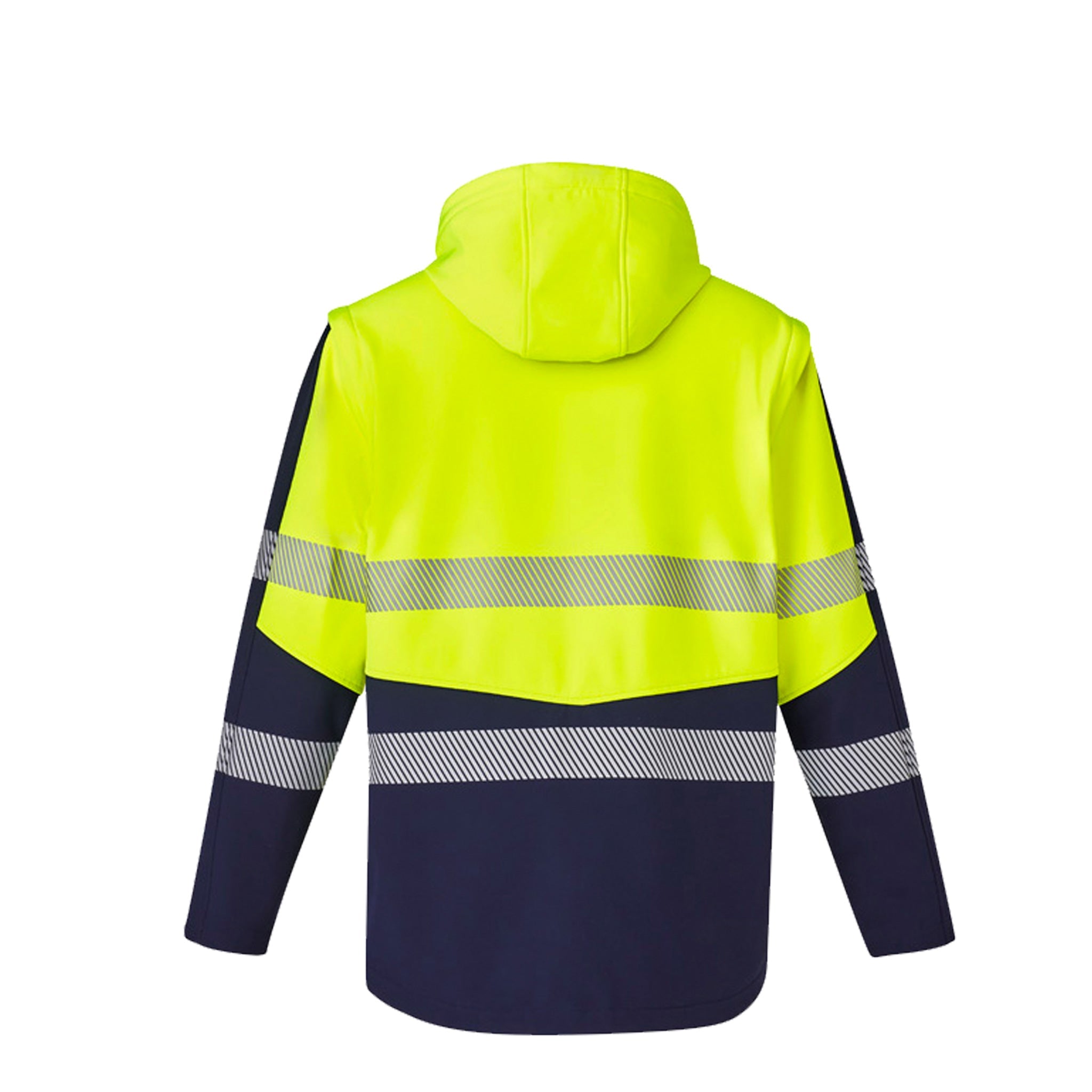 syzmik streetworx 2 in 1 stretch softshell jacket in yellow navy