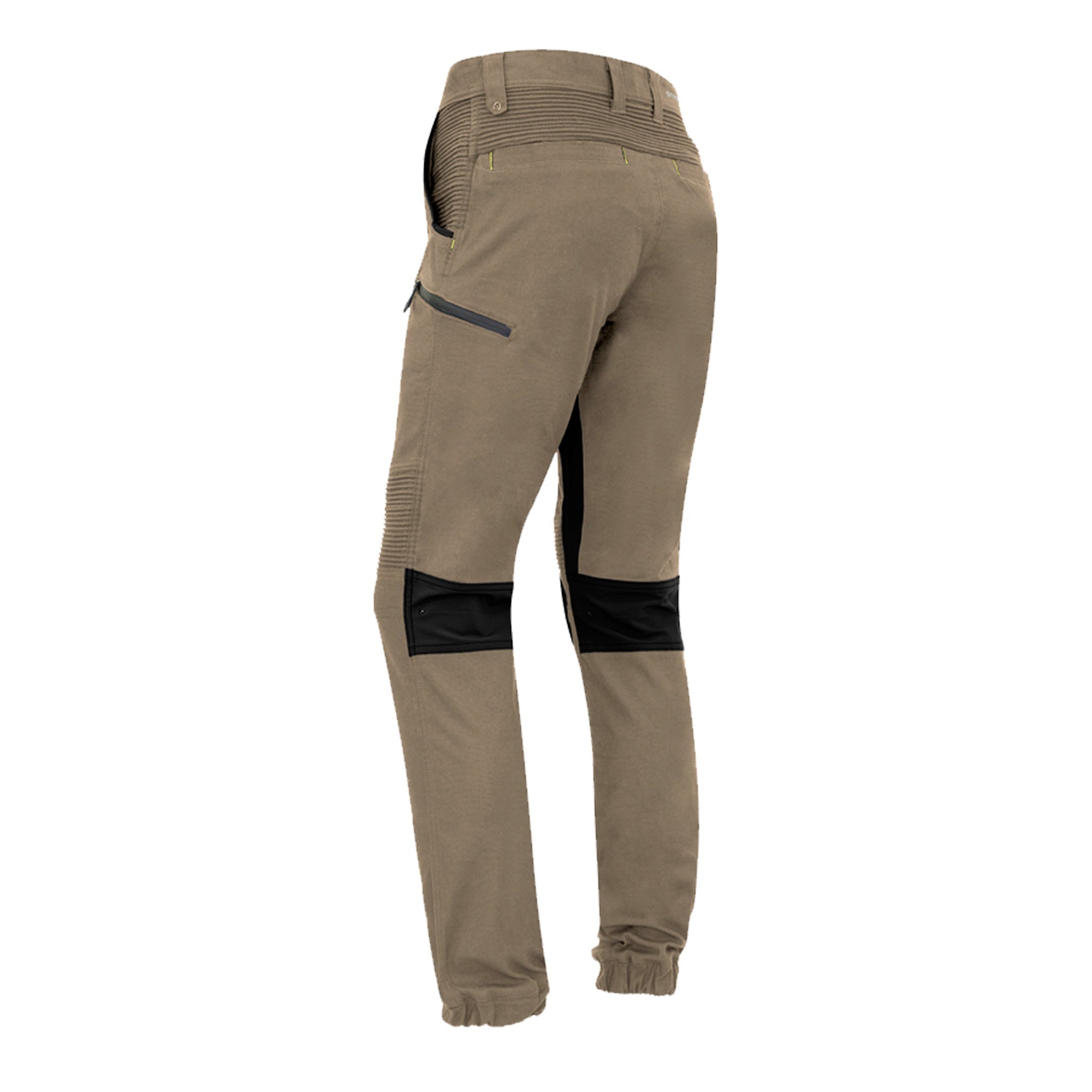 back of mens streetworx stretch pant in khaki