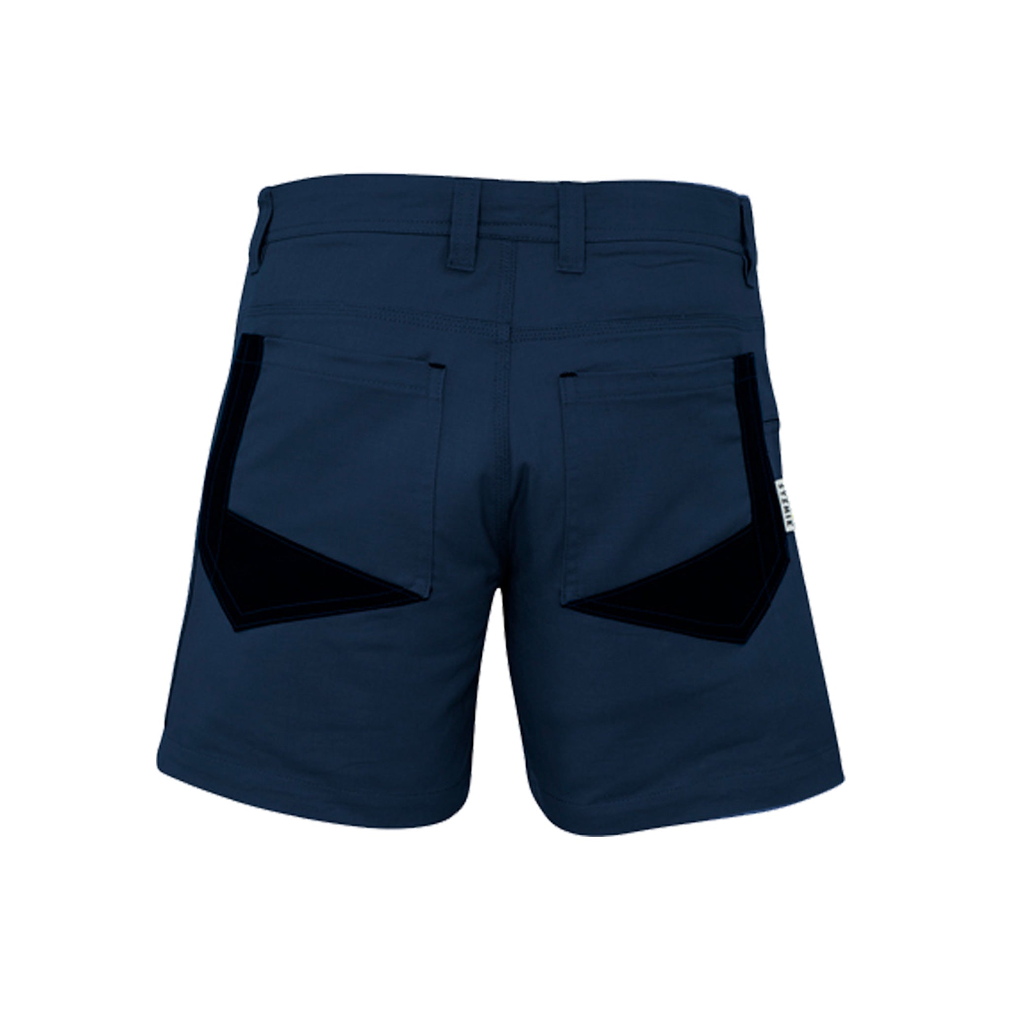 back of rugged cooling short short in navy