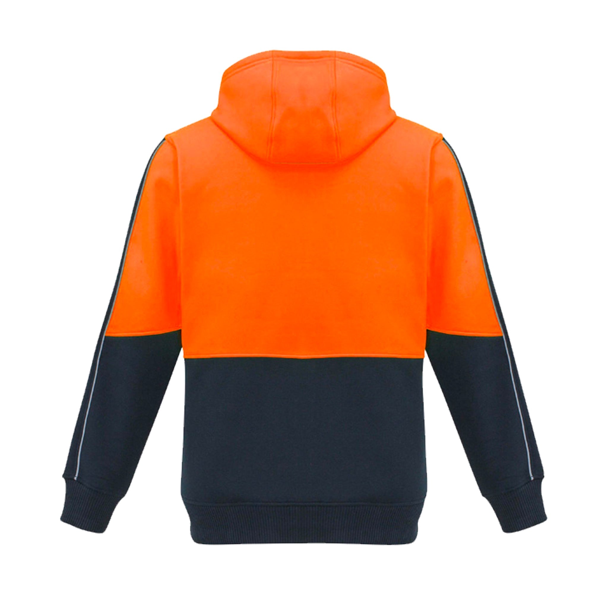 syzmik hi vis pullover hoodie in orange navy