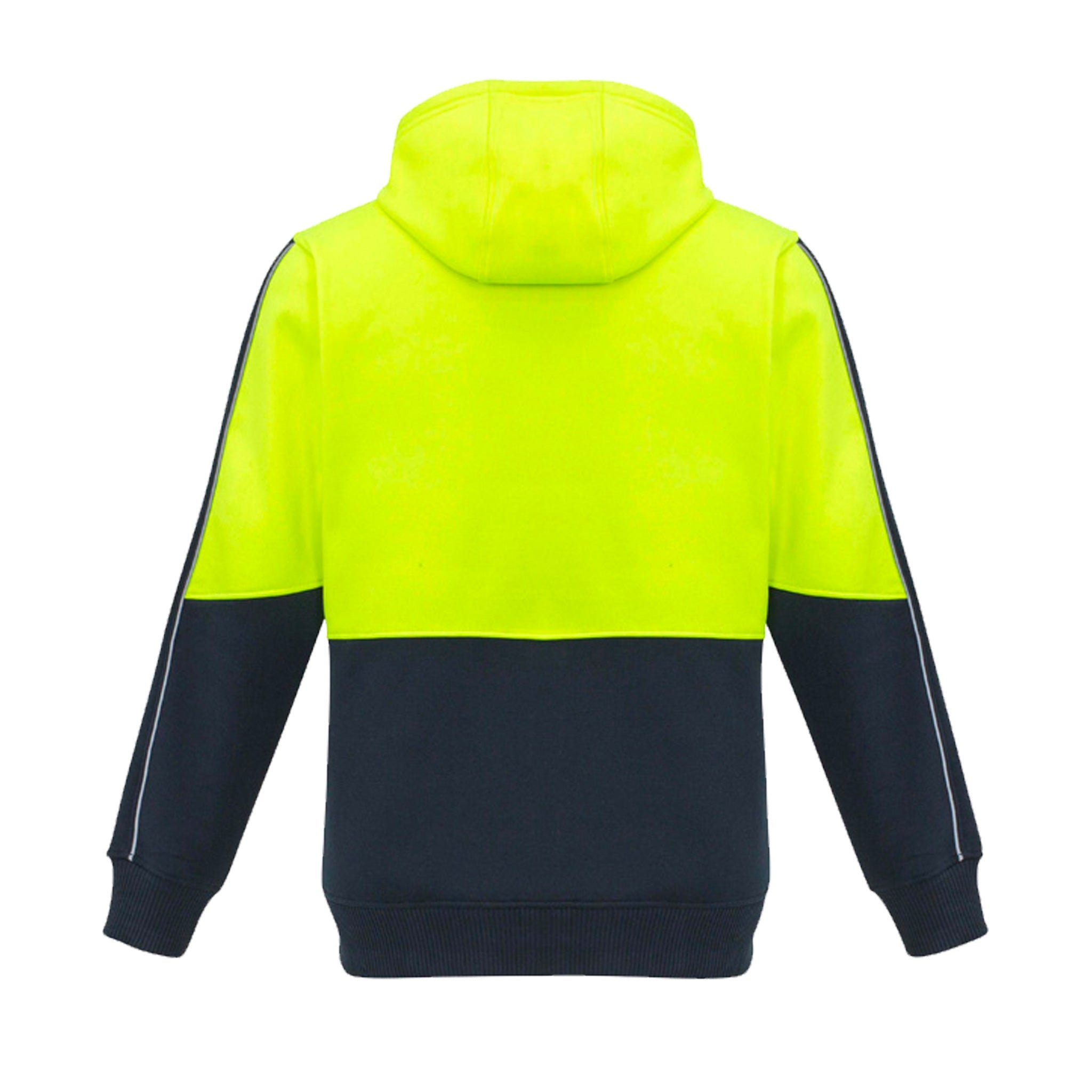 syzmik hi vis pullover hoodie in yellow navy