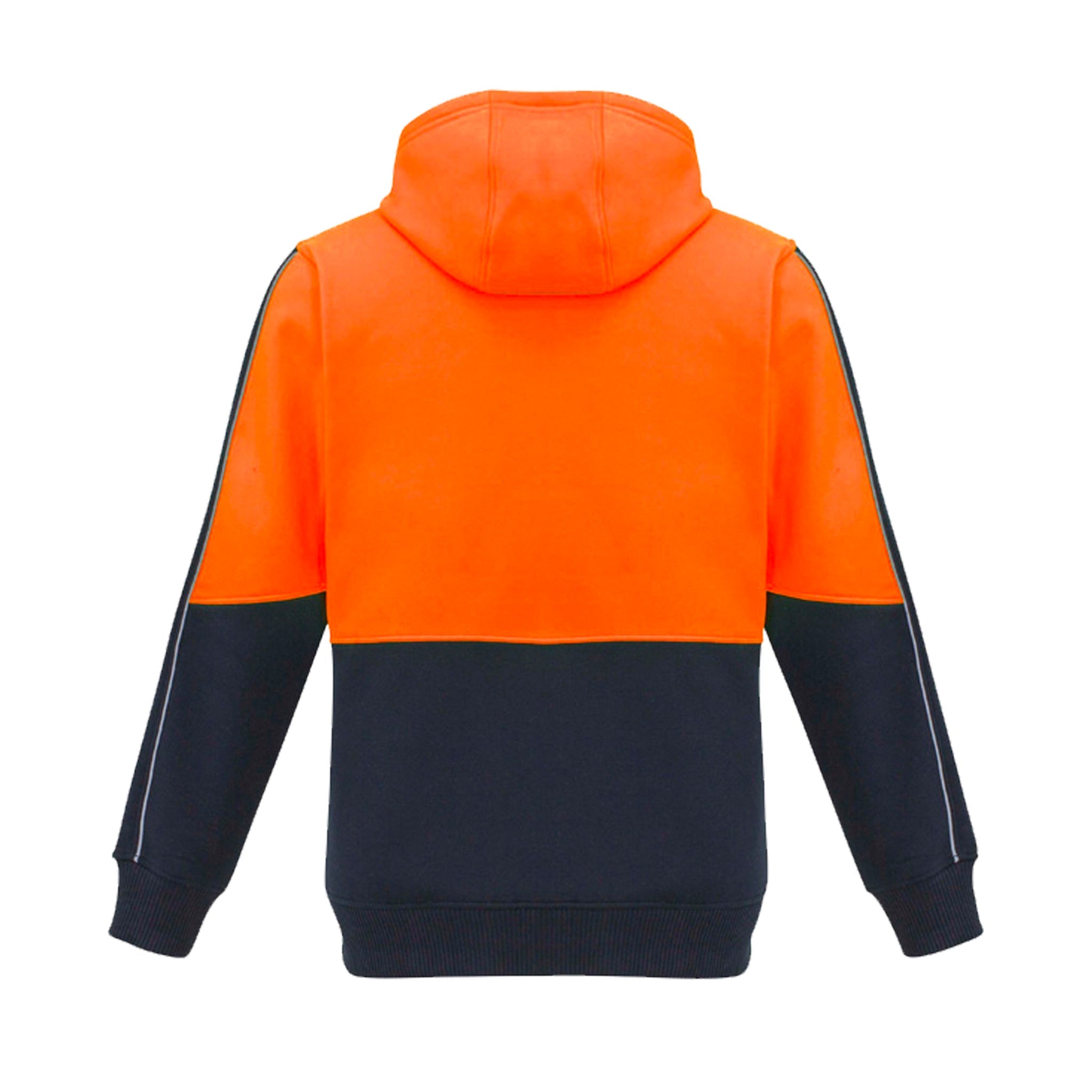 syzmik hi vis full zip hoodie in orange navy