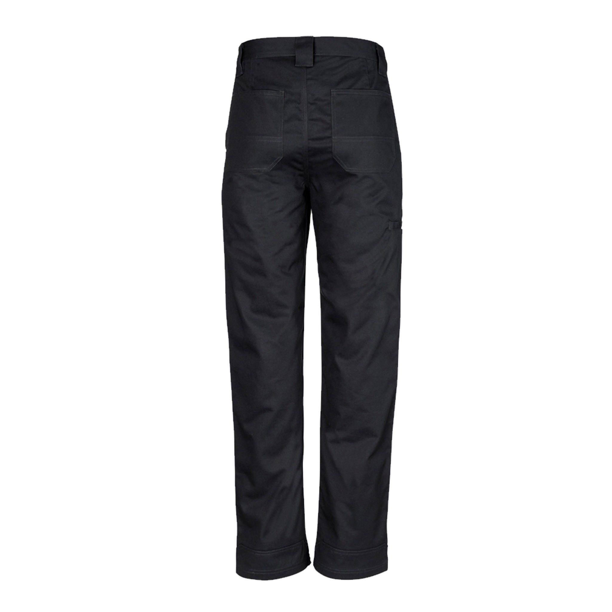 back of plain utility pant in black