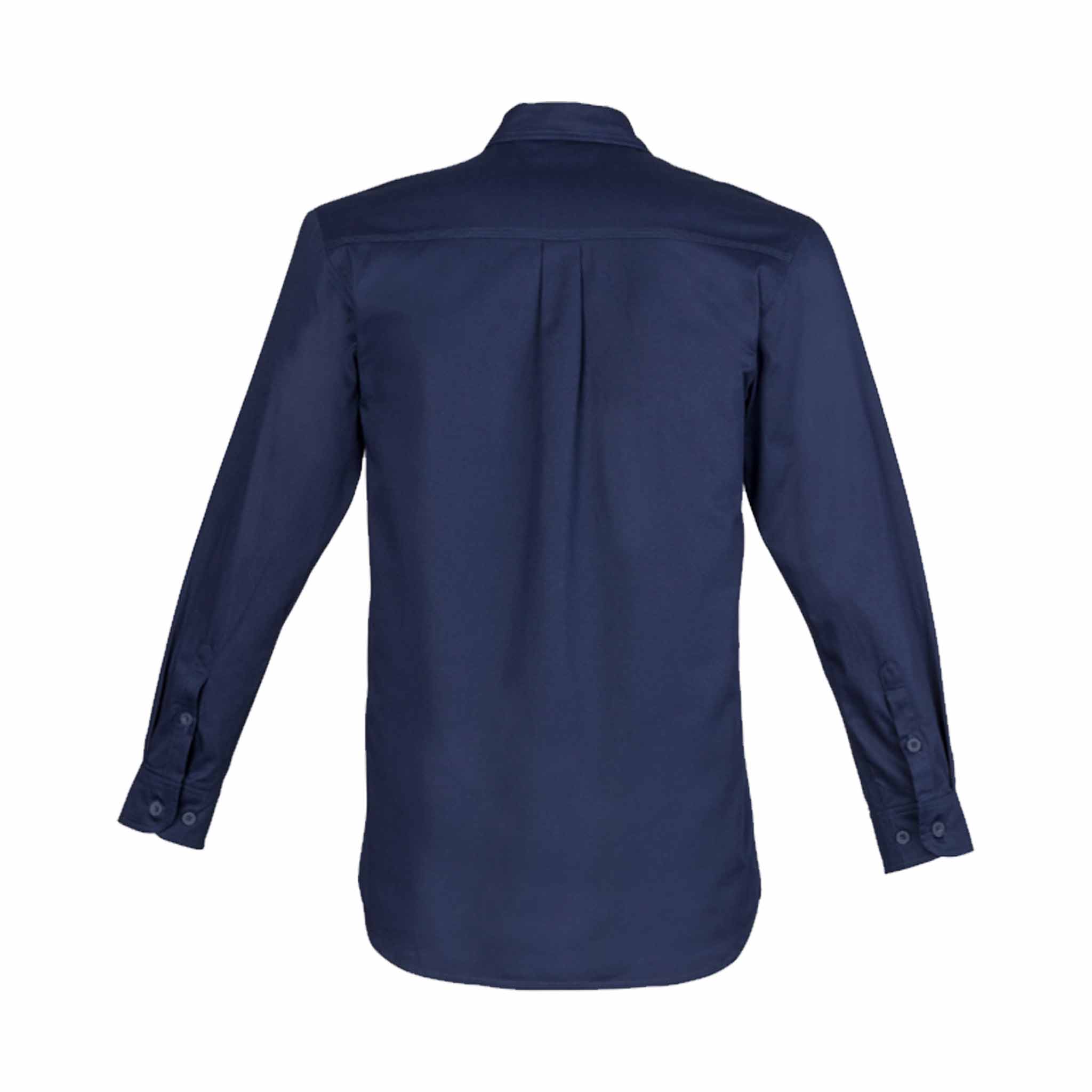 SYZMIK MENS LIGHTWEIGHT TRADIE SHIRT - LONG SLEEVE - ZW121 BLUE BACK