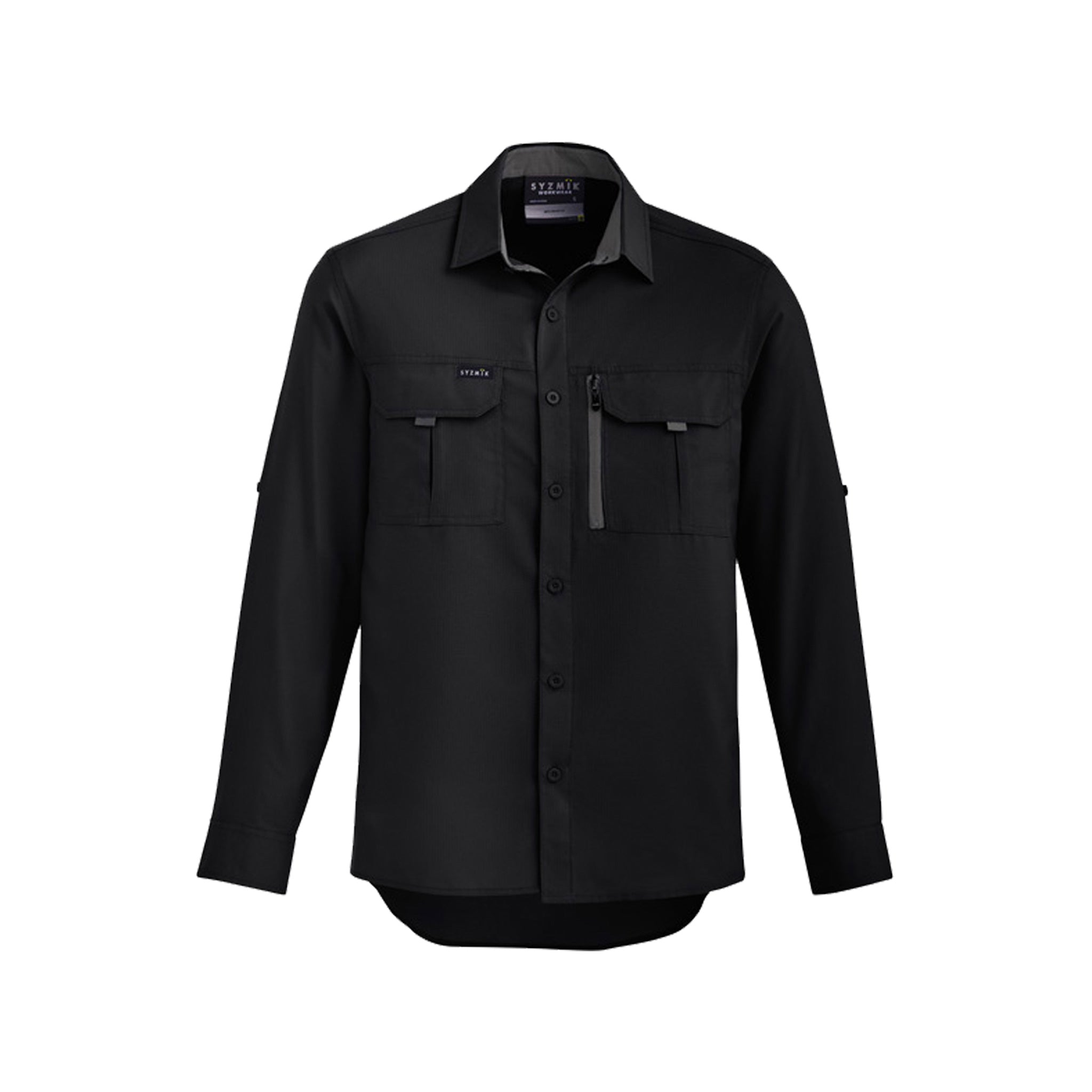 syzmik outdoor long sleeve shirt in black