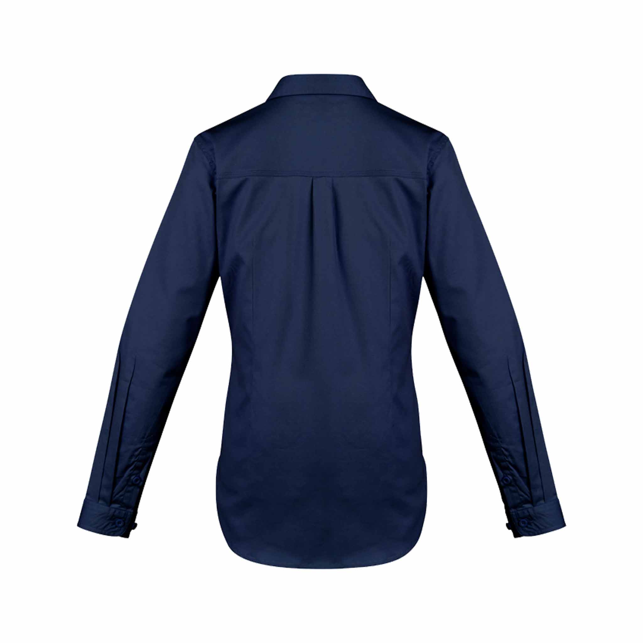 SYZMIK WOMENS LIGHTWEIGHT TRADIE SHIRT - LONG SLEEVE - ZWL121 NAVY