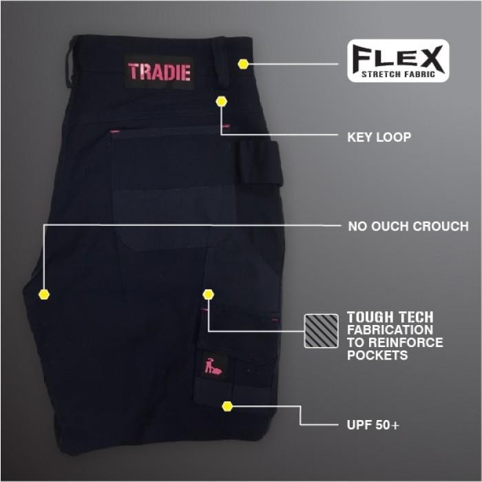 navy tradie ladies flex cargo short