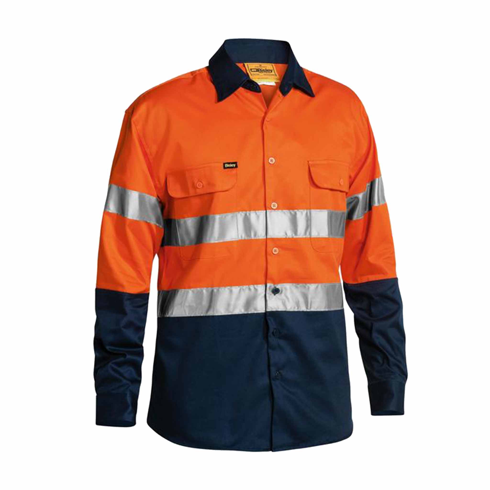 orange navy 3m reflective tape long sleeve shirt