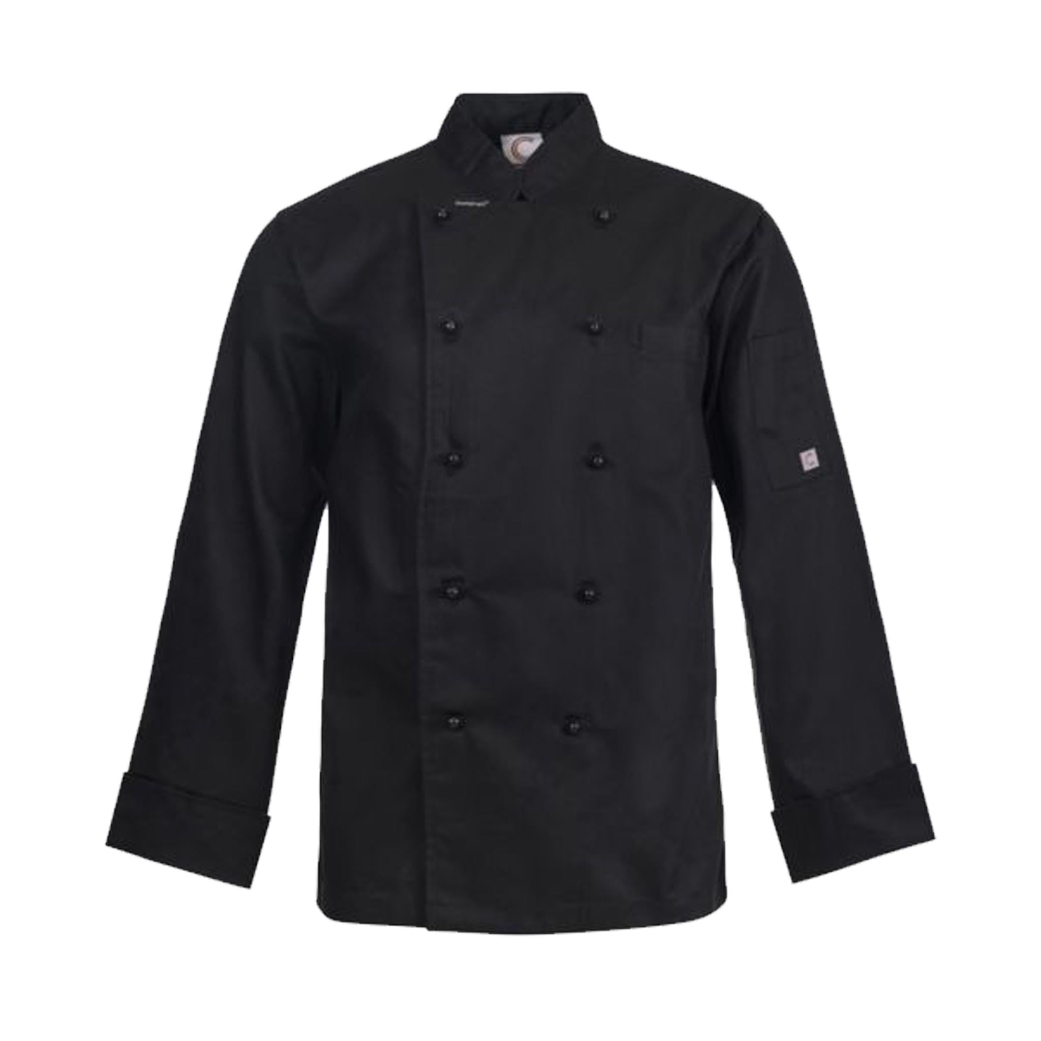 black long sleeve executive chefs lightweight jacket