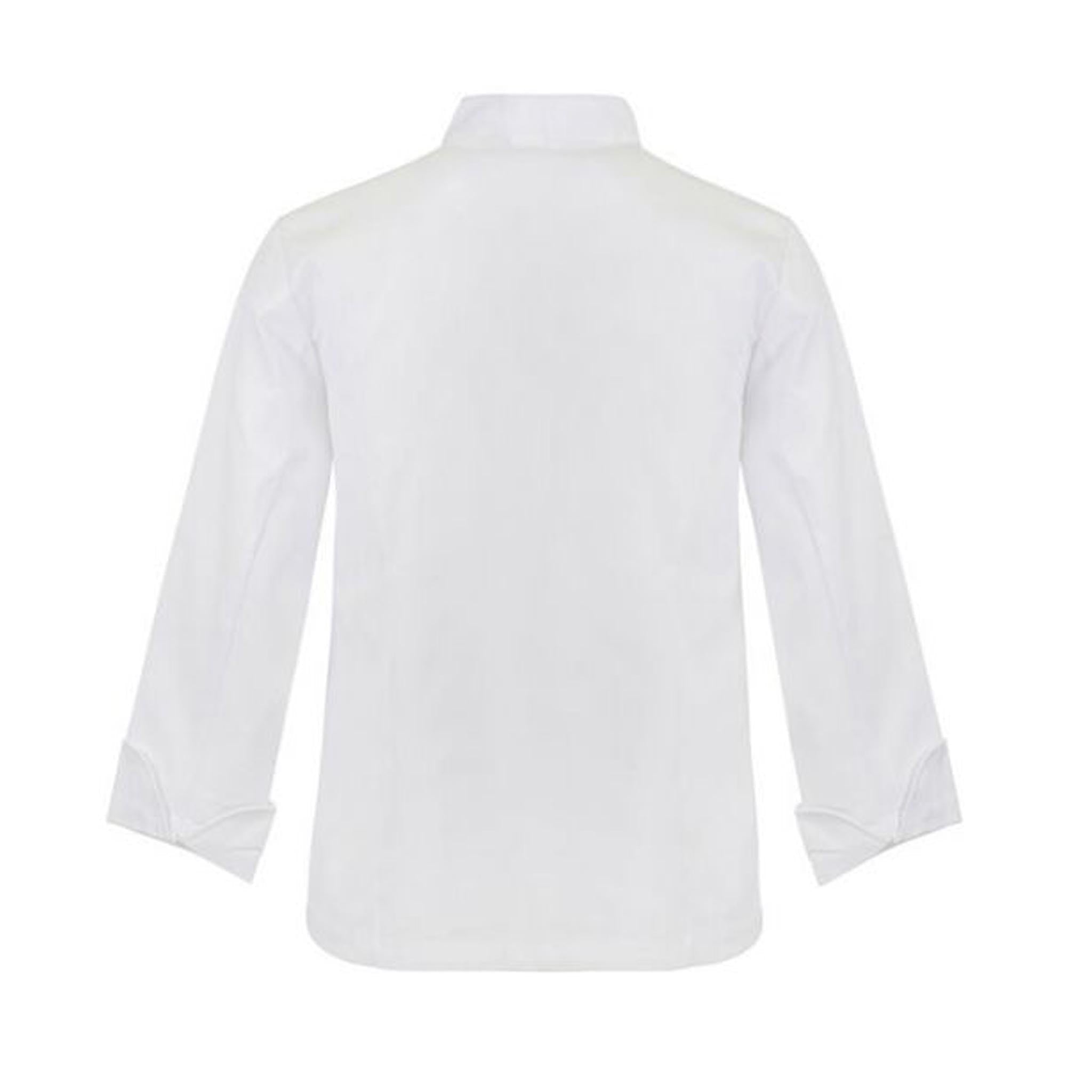 white long sleeve executive chefs lightweight jacket back view