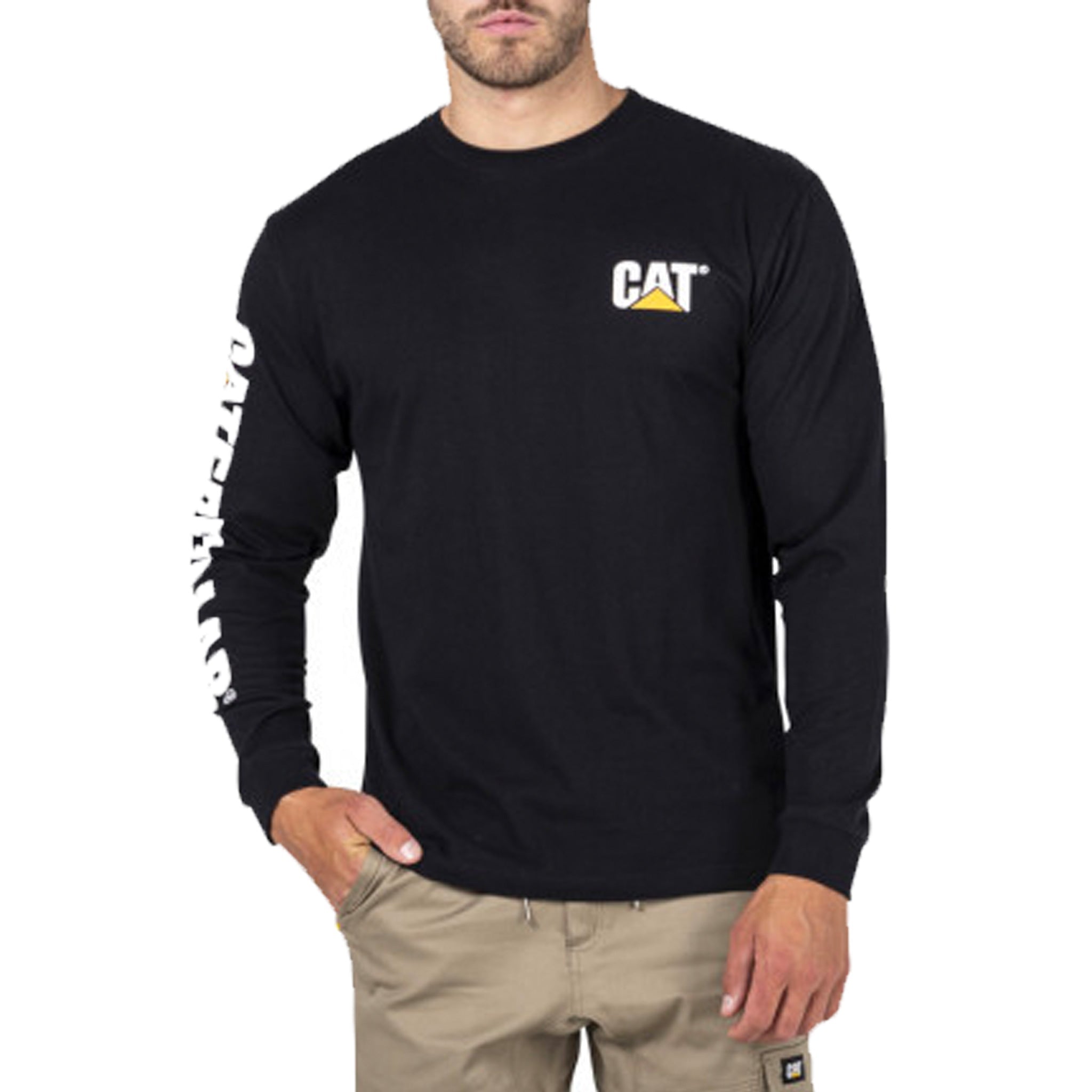 cat workwear trademark banner longesleeve tee