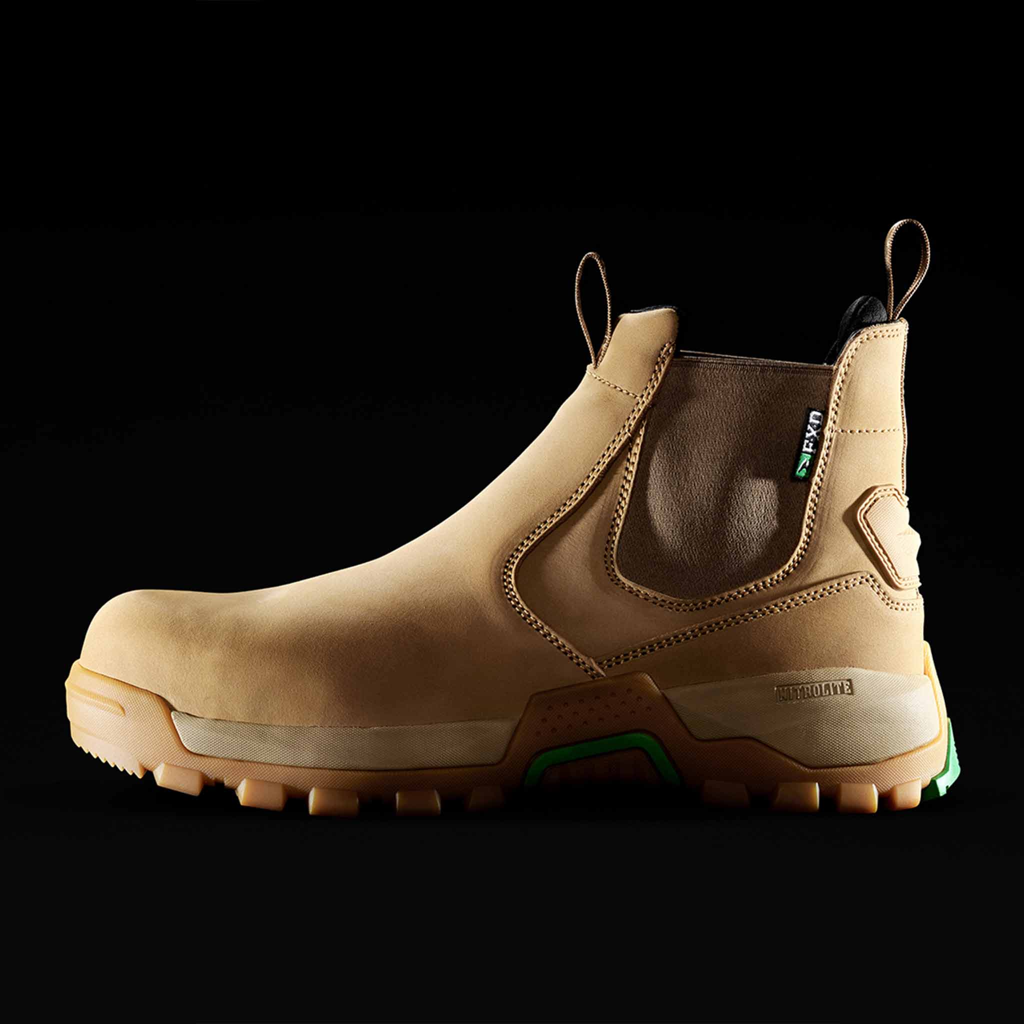 fxd nitrolite slip on work boot in wheat