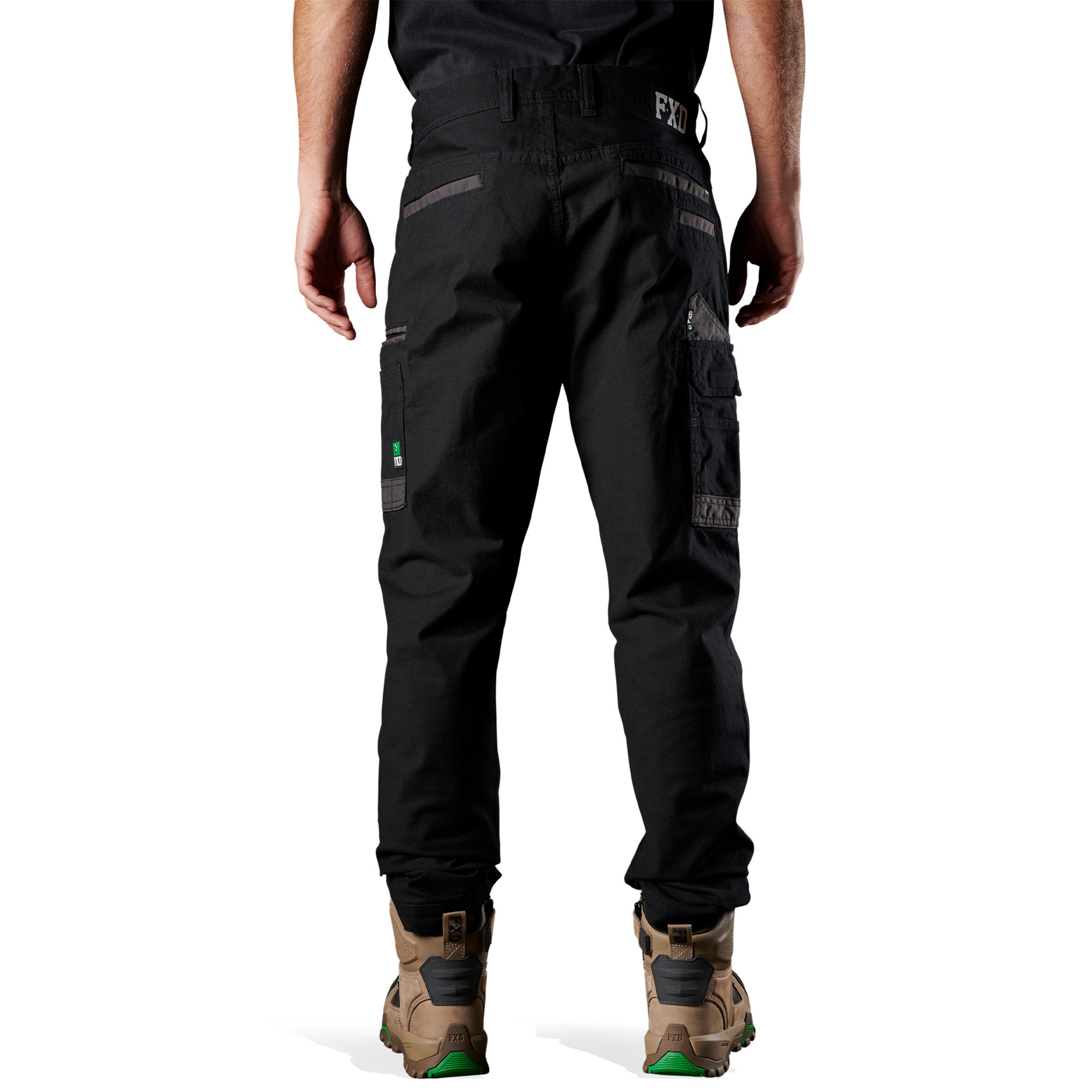 fxd stretch work pants in black