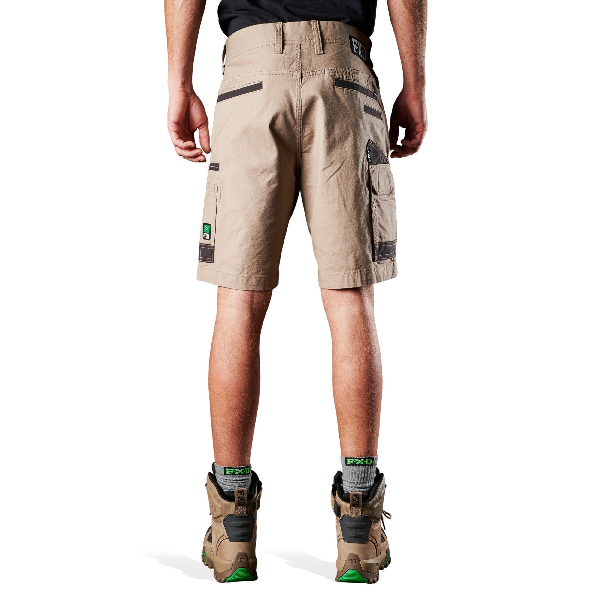 fxd stretch canvas work shorts in khaki